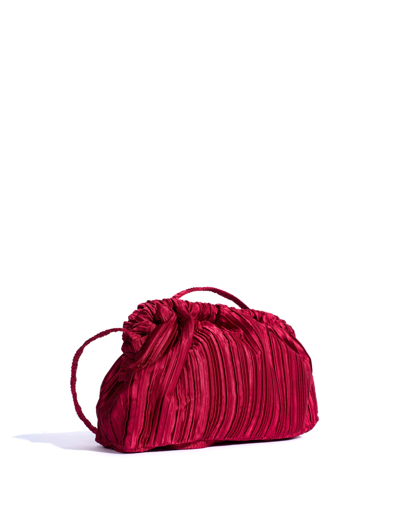 Hally grand cloud bag Pleated satin Pomegranate