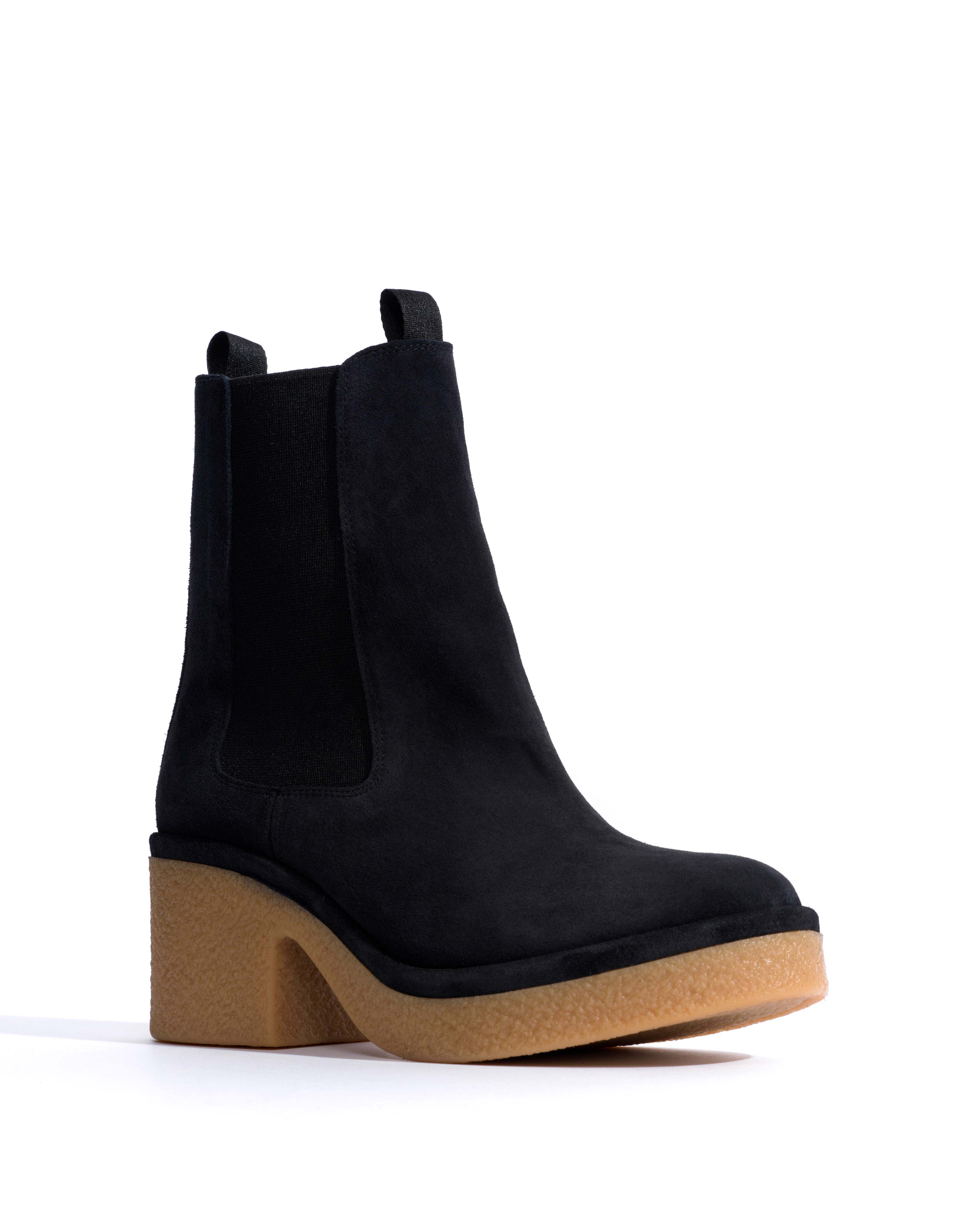 Laurell 65 platform Calf suede & sole Off black & natural