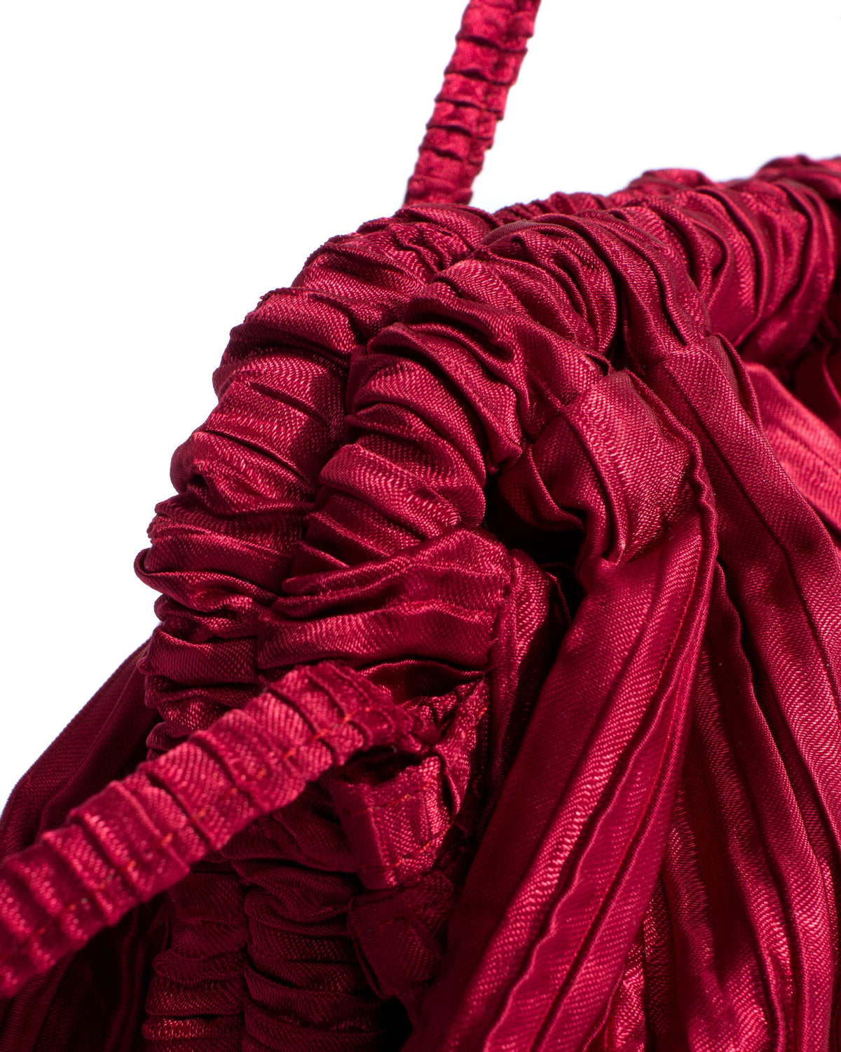 Hally classic cloud bag Pleated satin Pomegranate