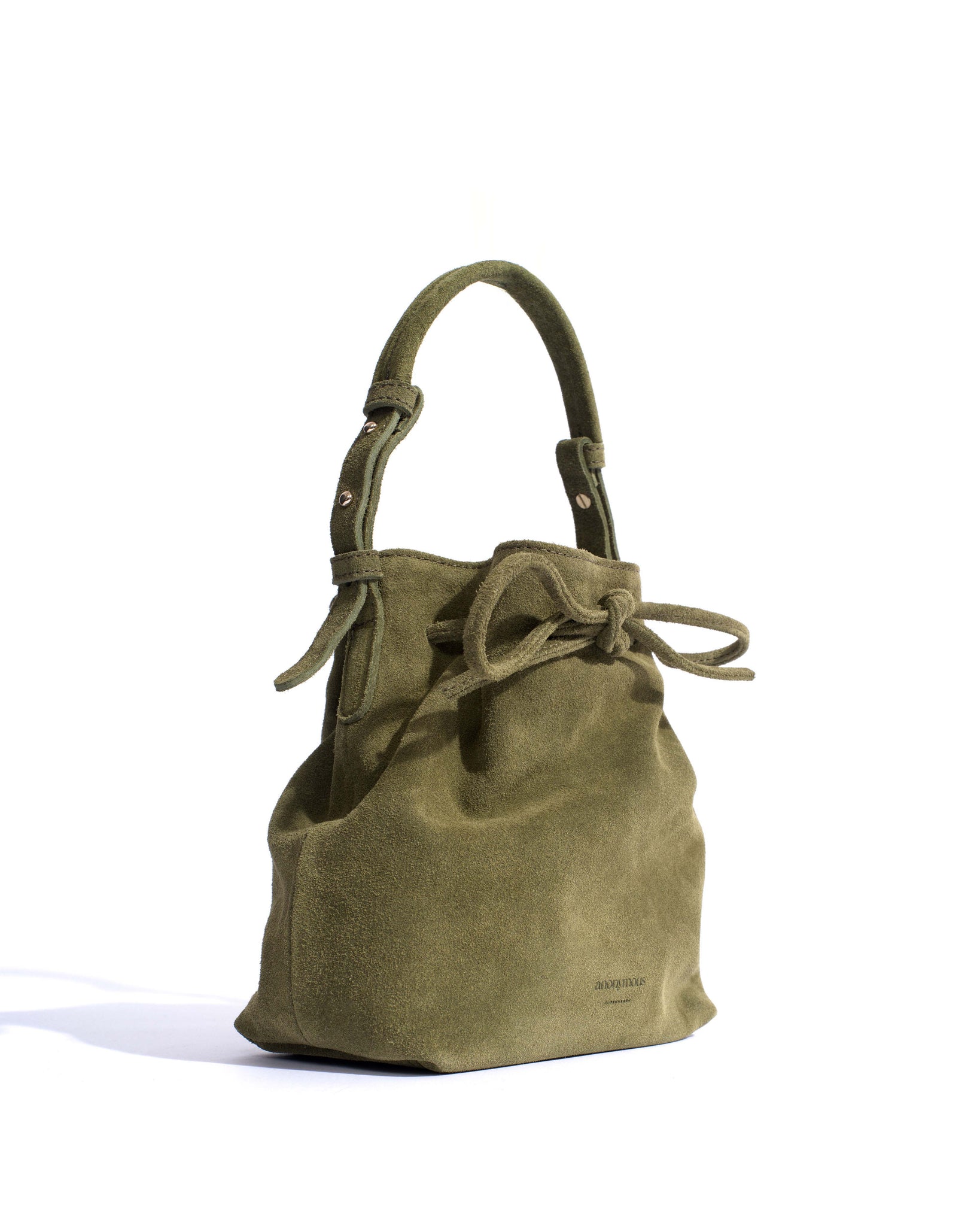 Kacey petite bucket bag Calf suede Olive green - Anonymous Copenhagen Bags