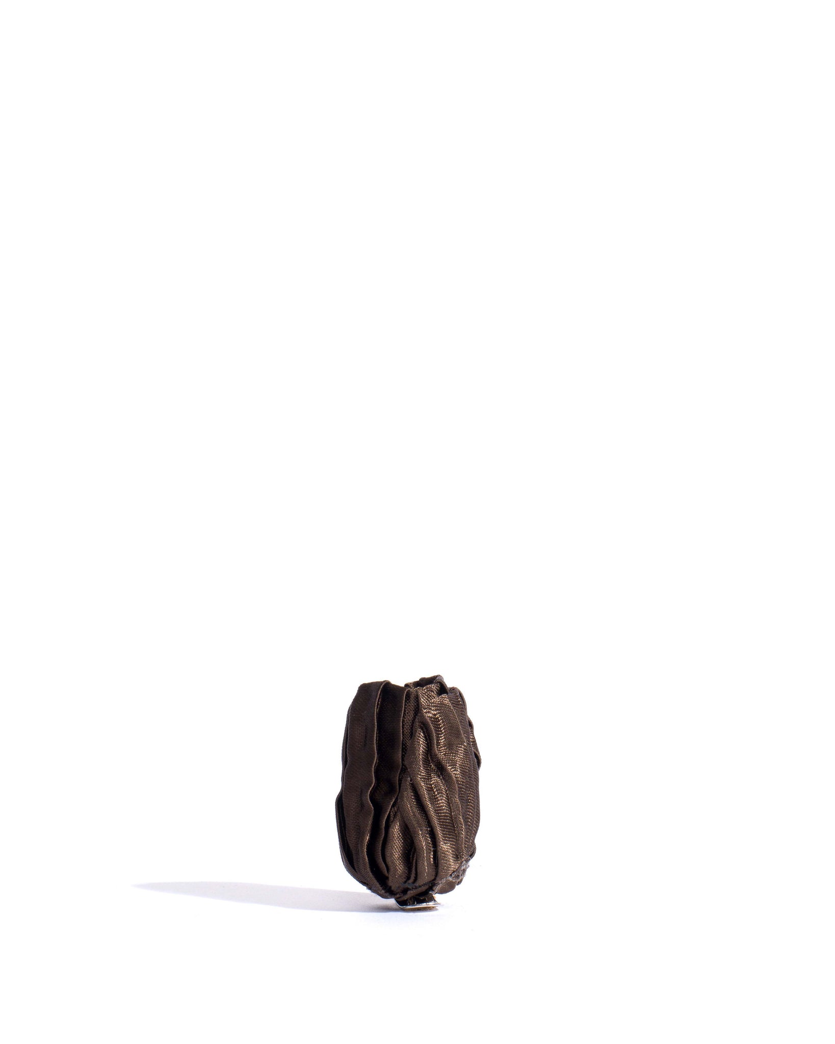 Tulip shoe clip Pleated satin Espresso brown