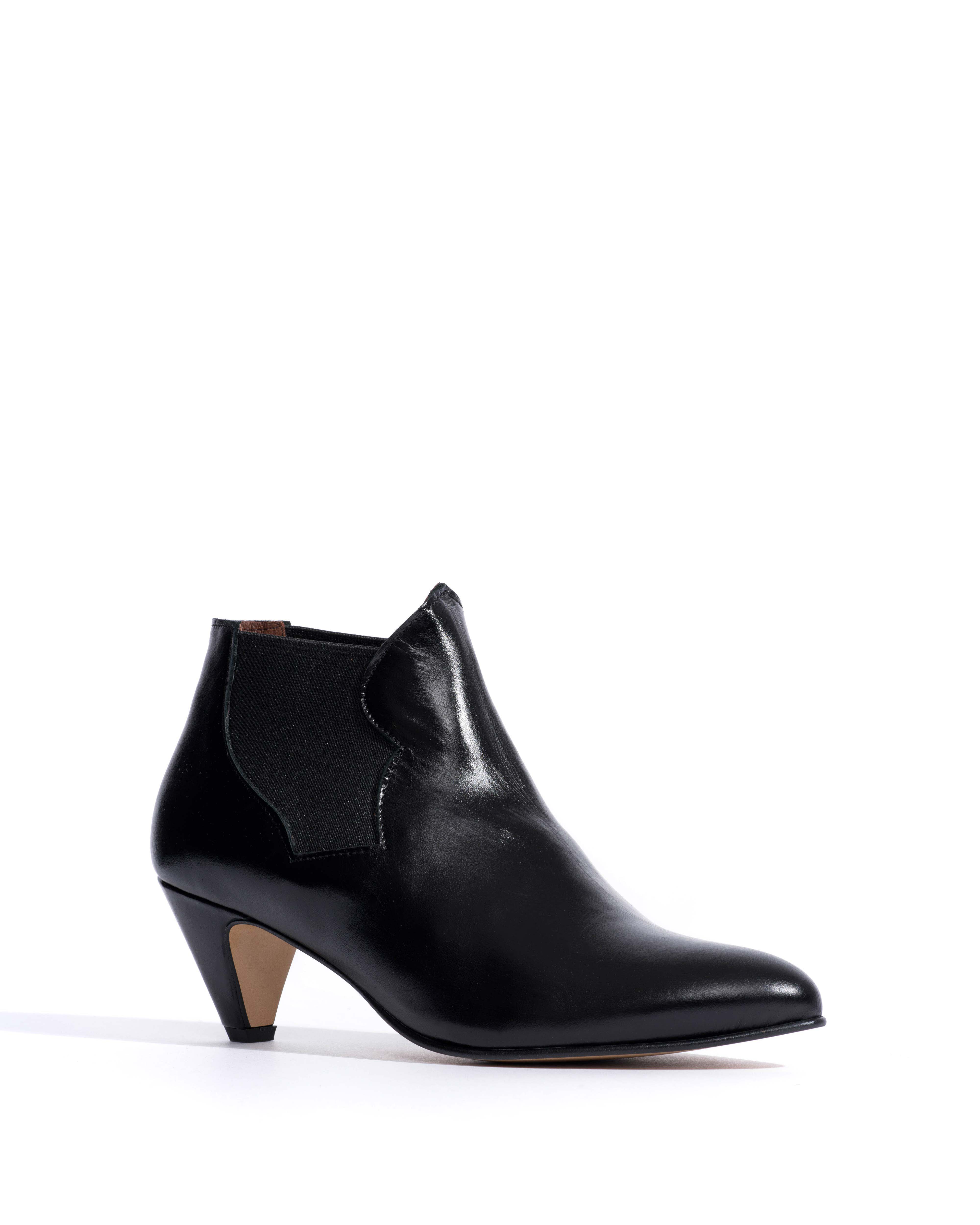 Shalli 50 stiletto Crinkled polished goat Black
