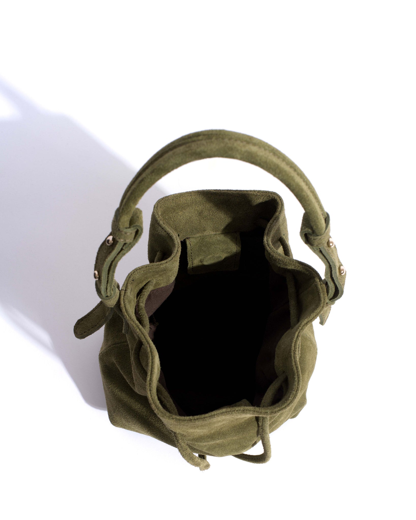 Kacey petite bucket bag Calf suede Olive green - Anonymous Copenhagen Bags