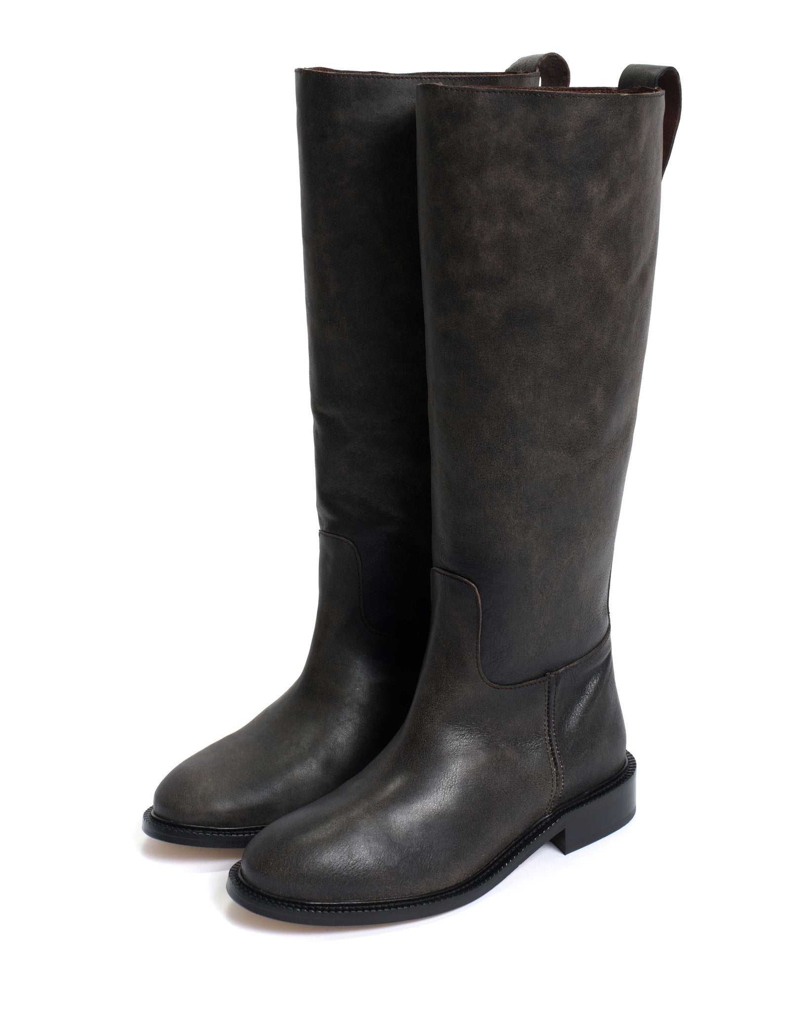 Semih Distressed vegetable tanned calf Off black - Anonymous Copenhagen