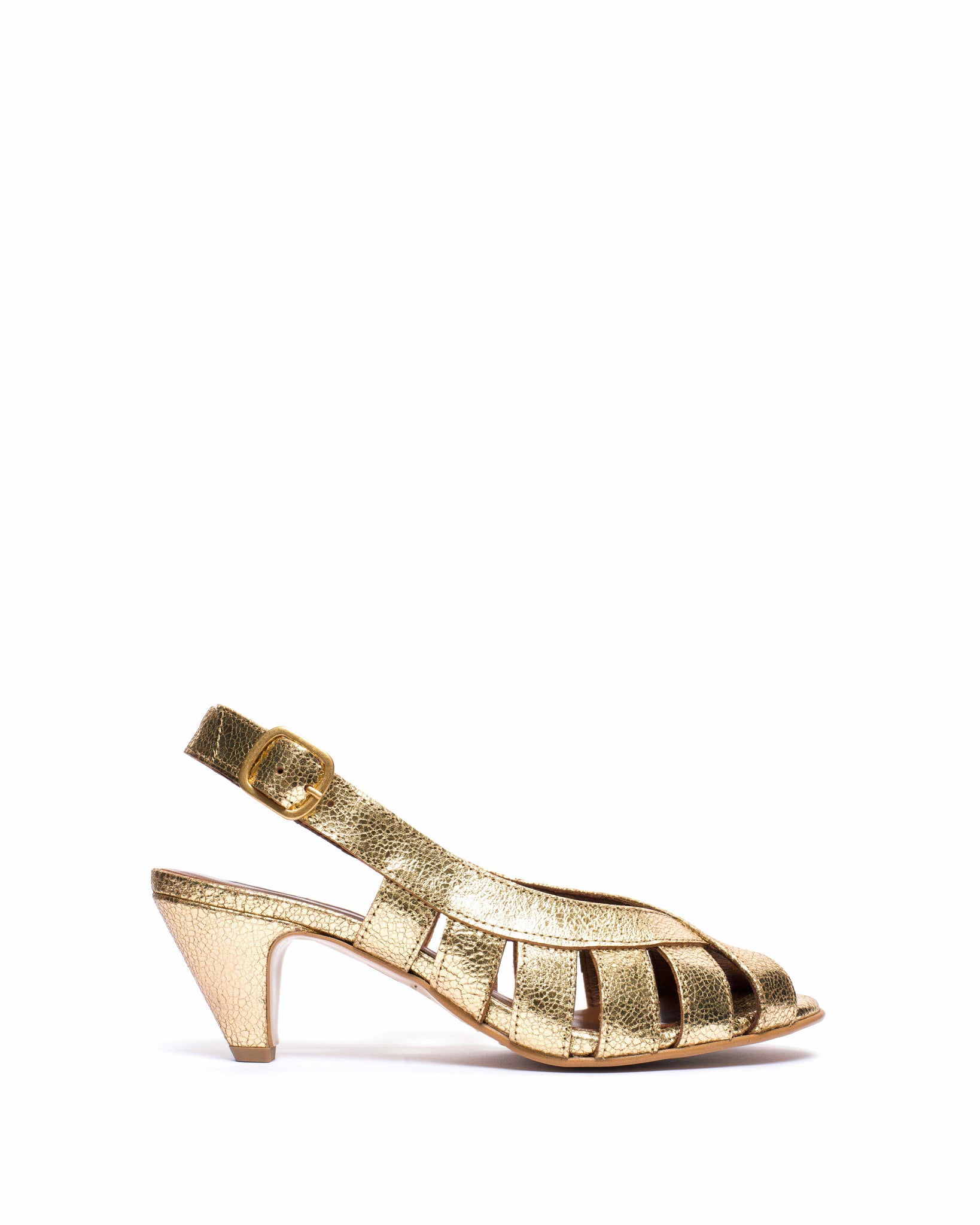Sophie 50 stiletto Crackled metallic goat Gold - Anonymous Copenhagen
