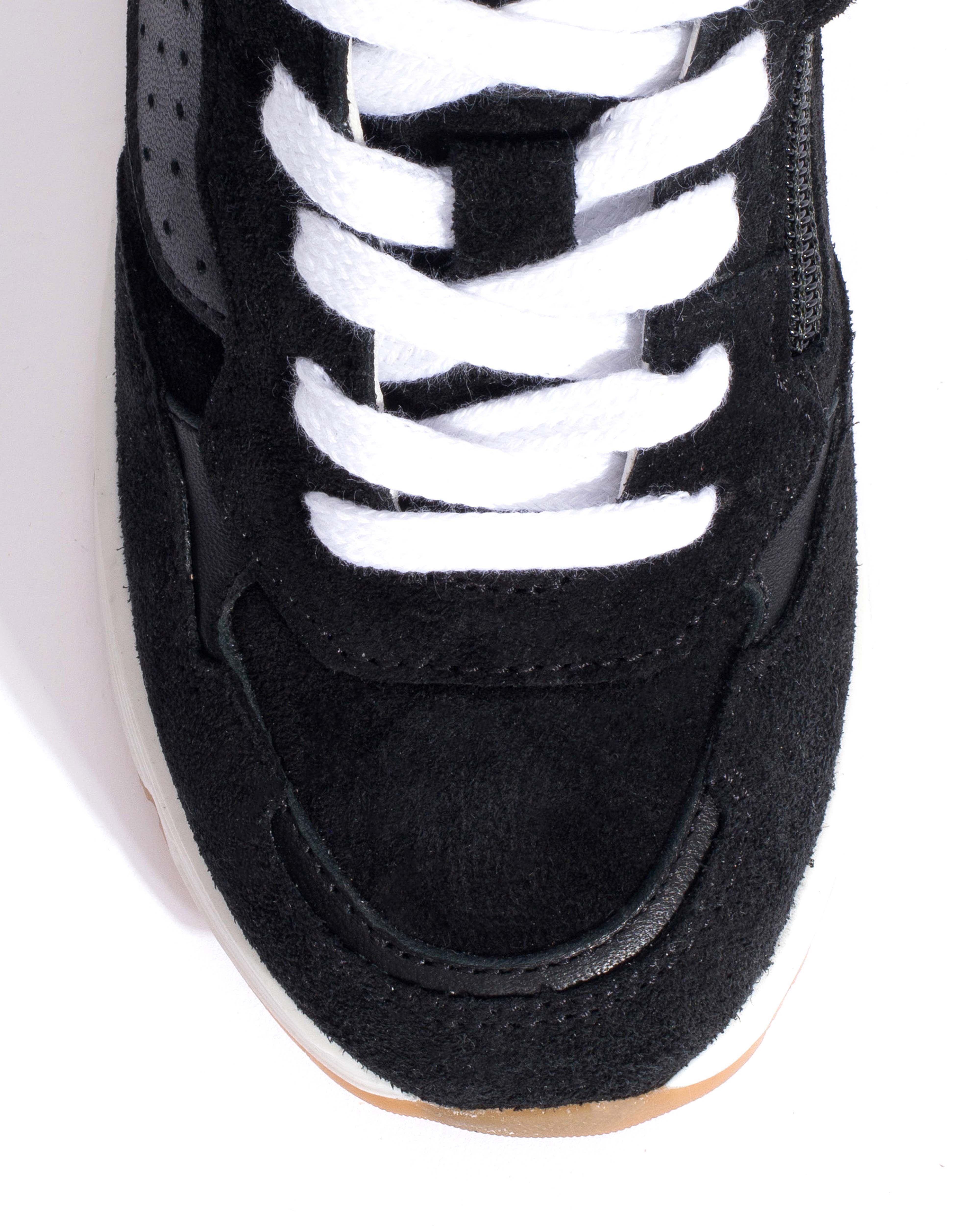 Cally junior Calf suede & sleek leather Black