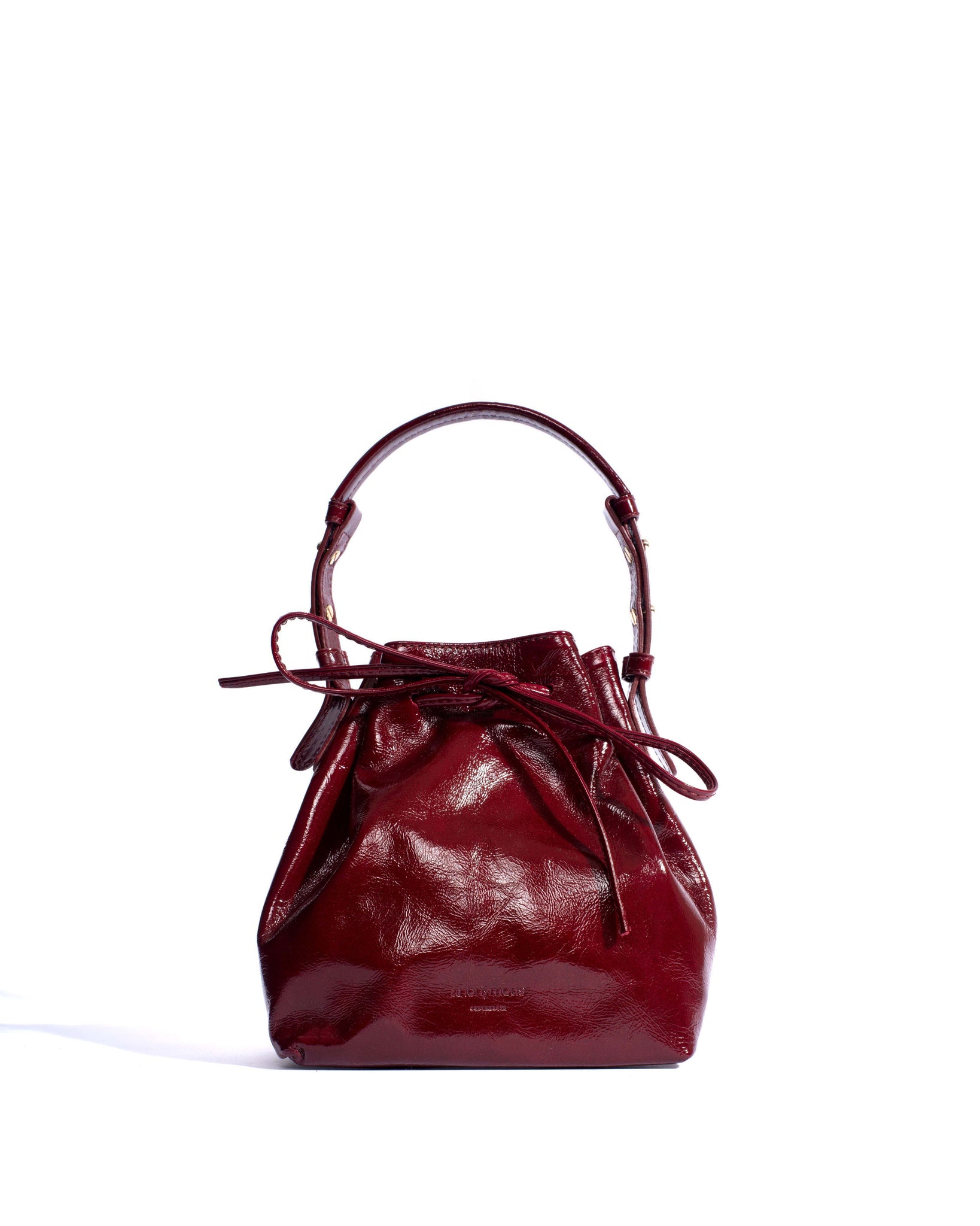 Kacey petite bucket bag Crinkled polished goat Pomegranate
