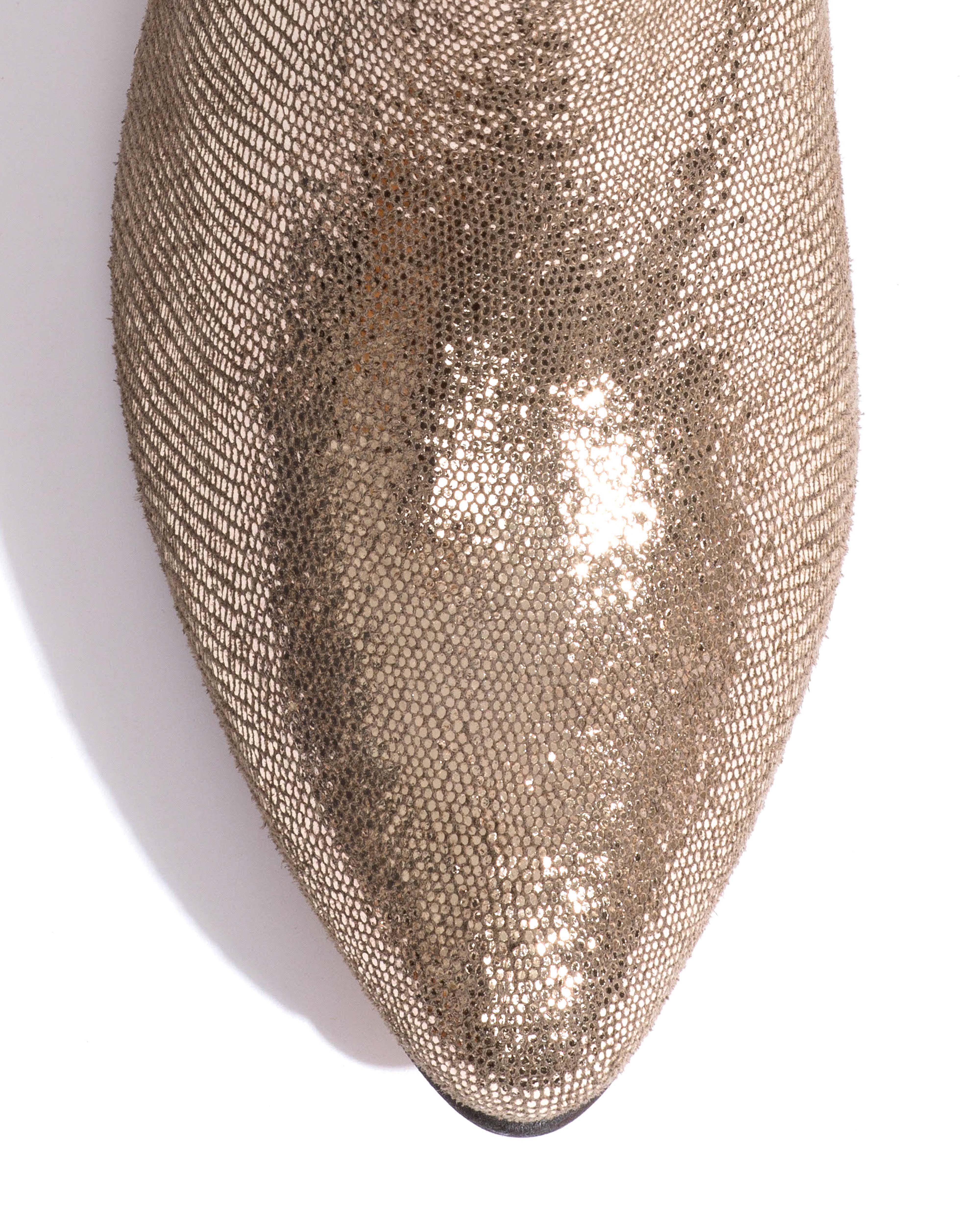 Jasmina 50 stiletto Lizard metallic goat Vintage champagne