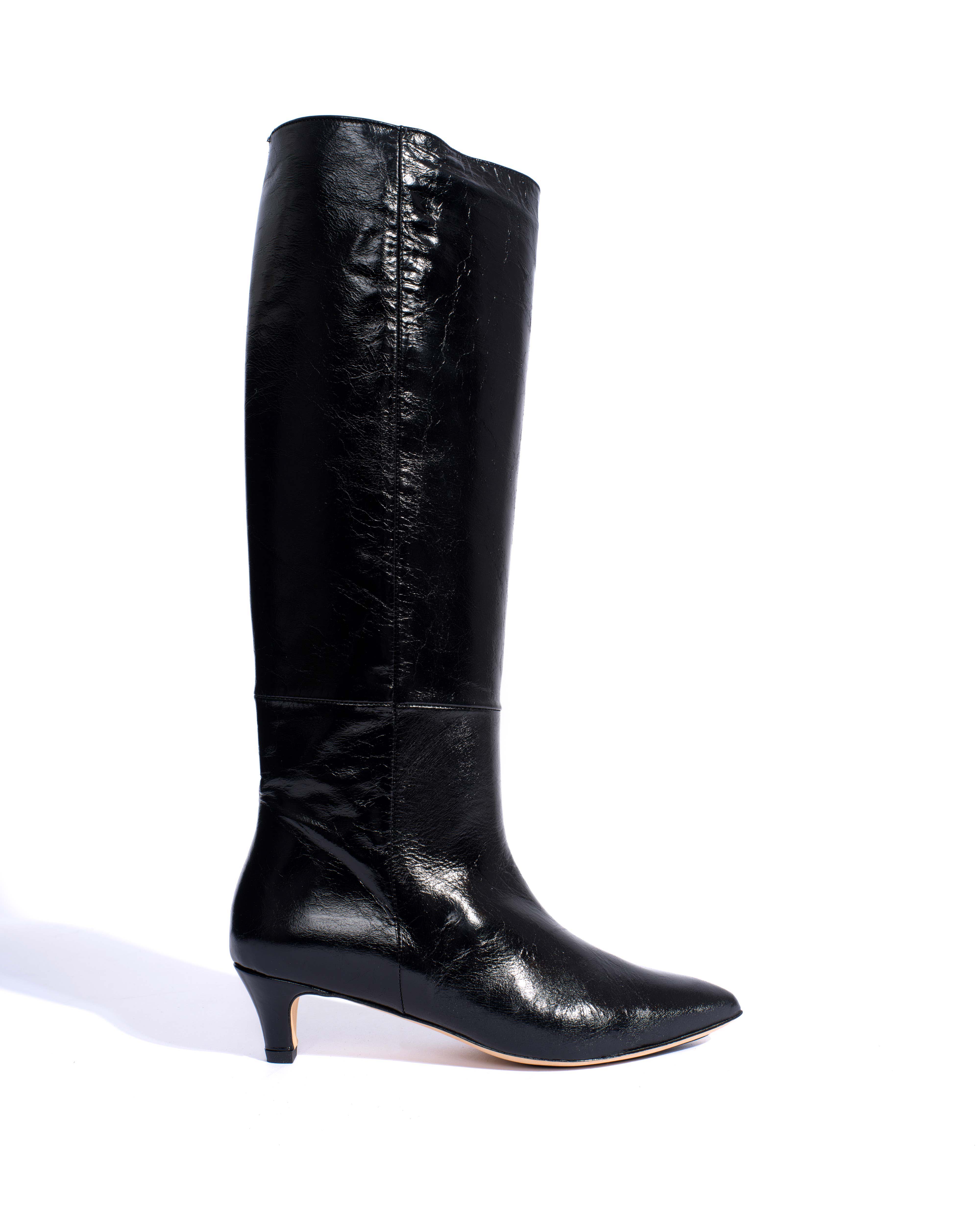 Cecilia 40 stiletto Crinkled soft calf Black