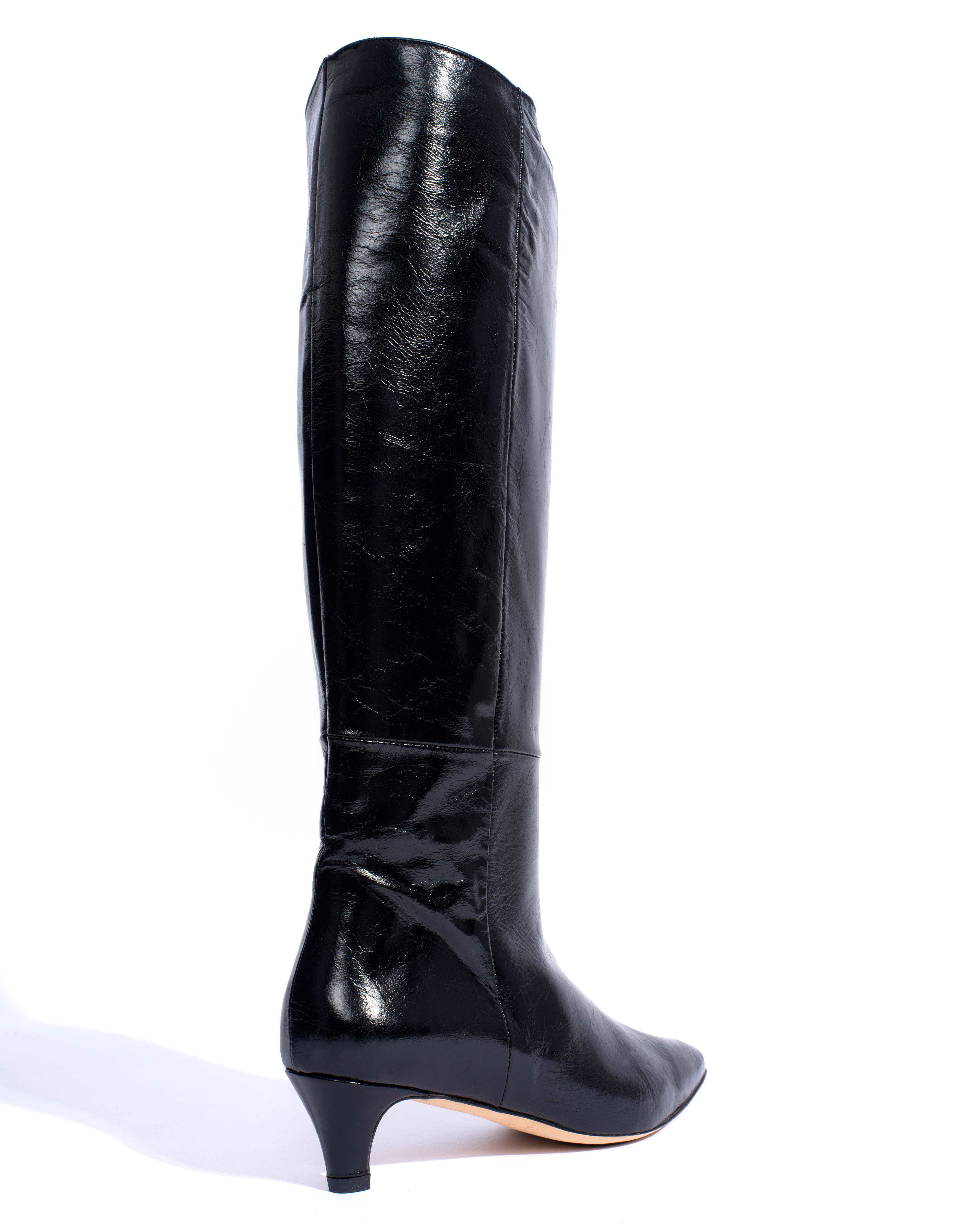 Cecilia 40 stiletto Crinkled soft calf Black