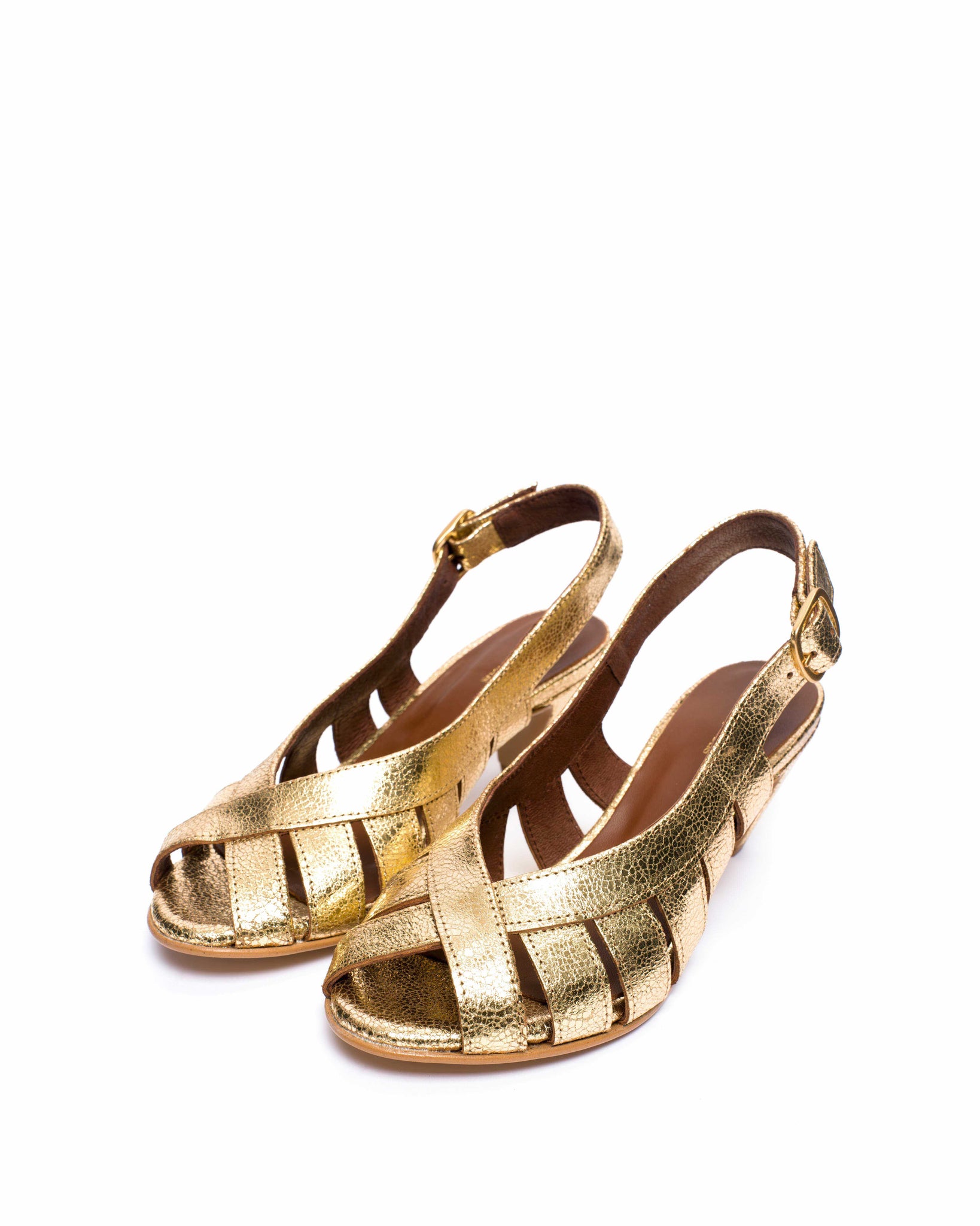 Sophie 50 stiletto Crackled metallic goat Gold - Anonymous Copenhagen