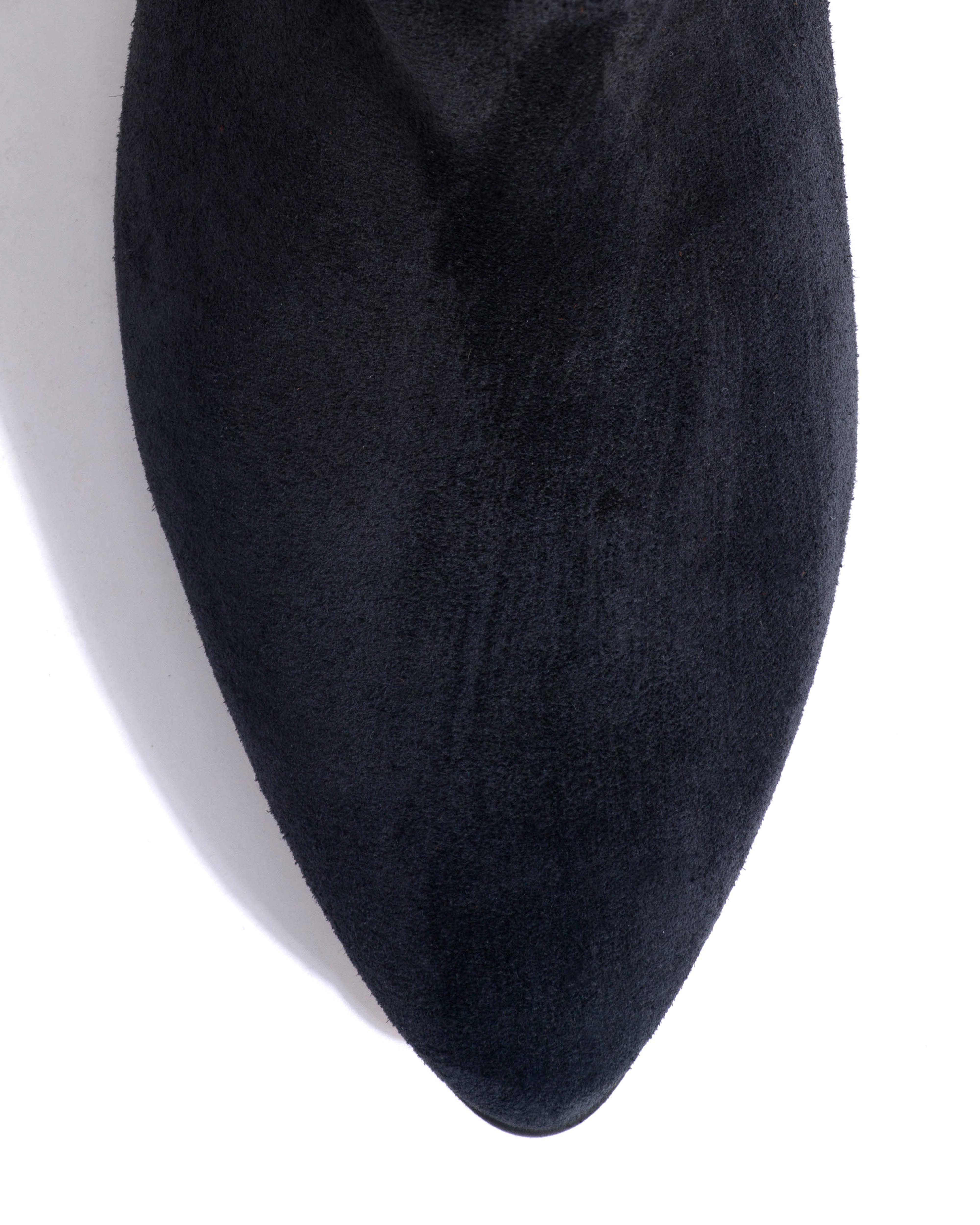 Hilly 50 stiletto Calf suede Off black