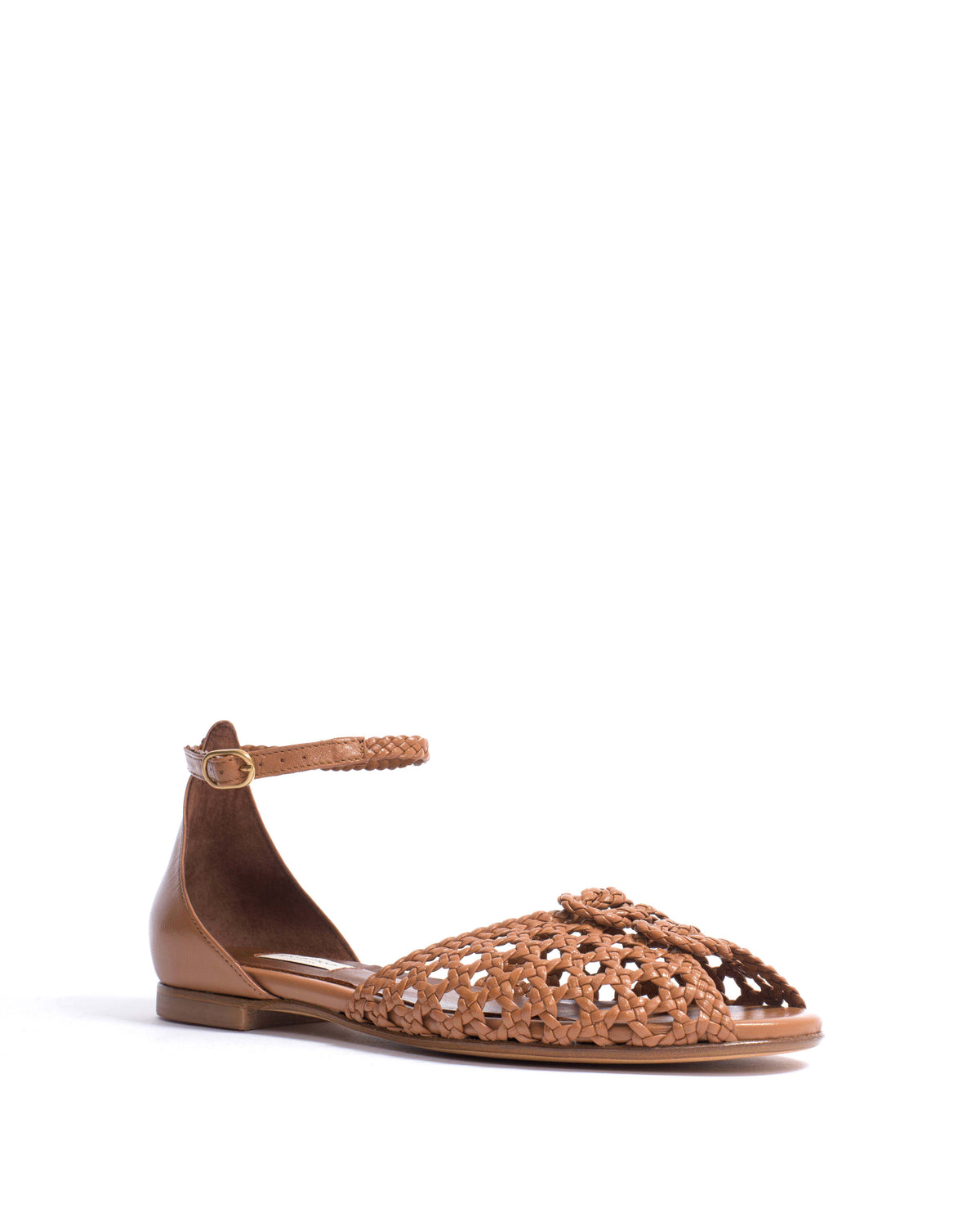 Lucy 10 hand-braided Hand-braided leather Caramel