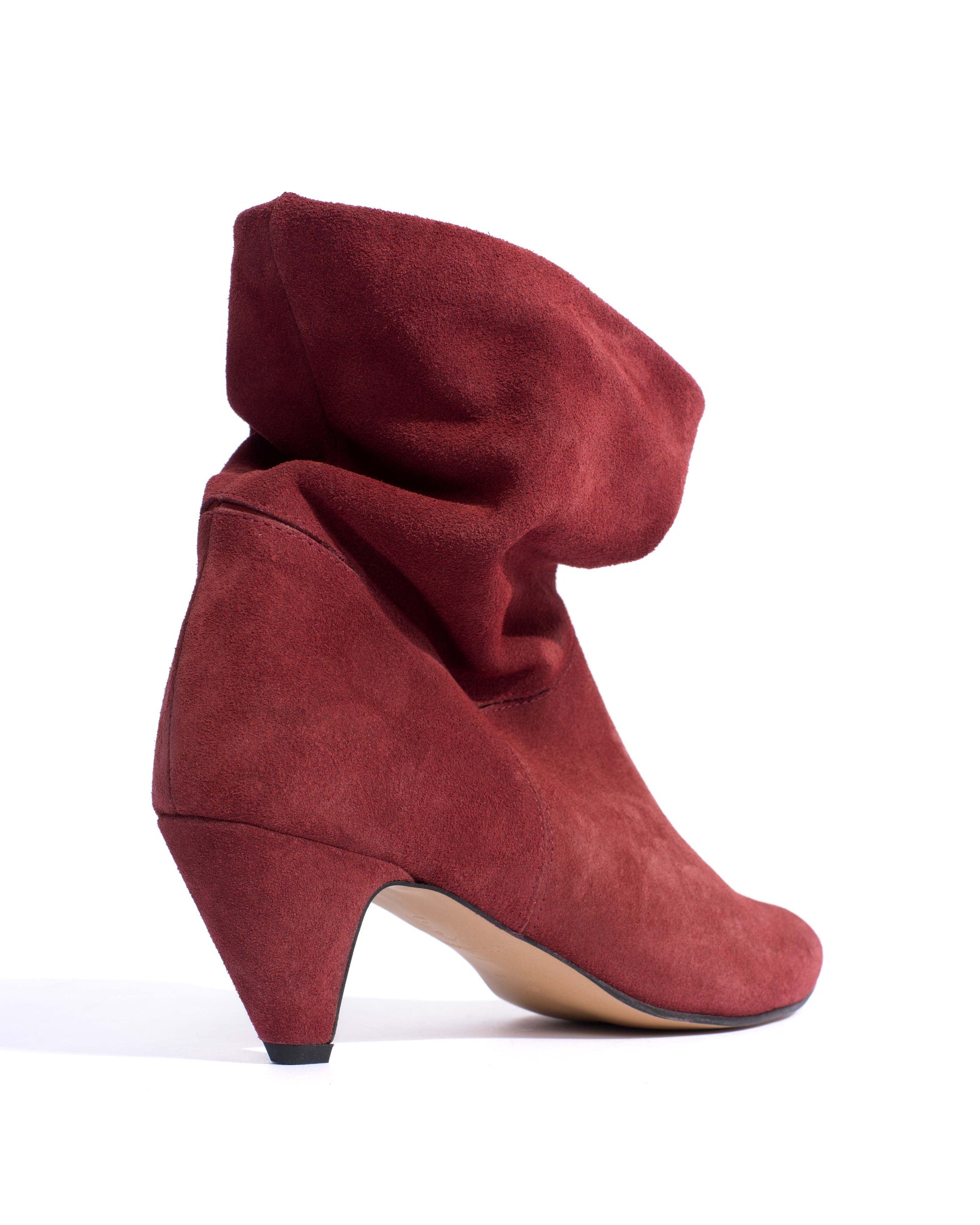 Jassi 50 stiletto Calf suede & sleek leather Pomegranate - Anonymous Copenhagen Shoes