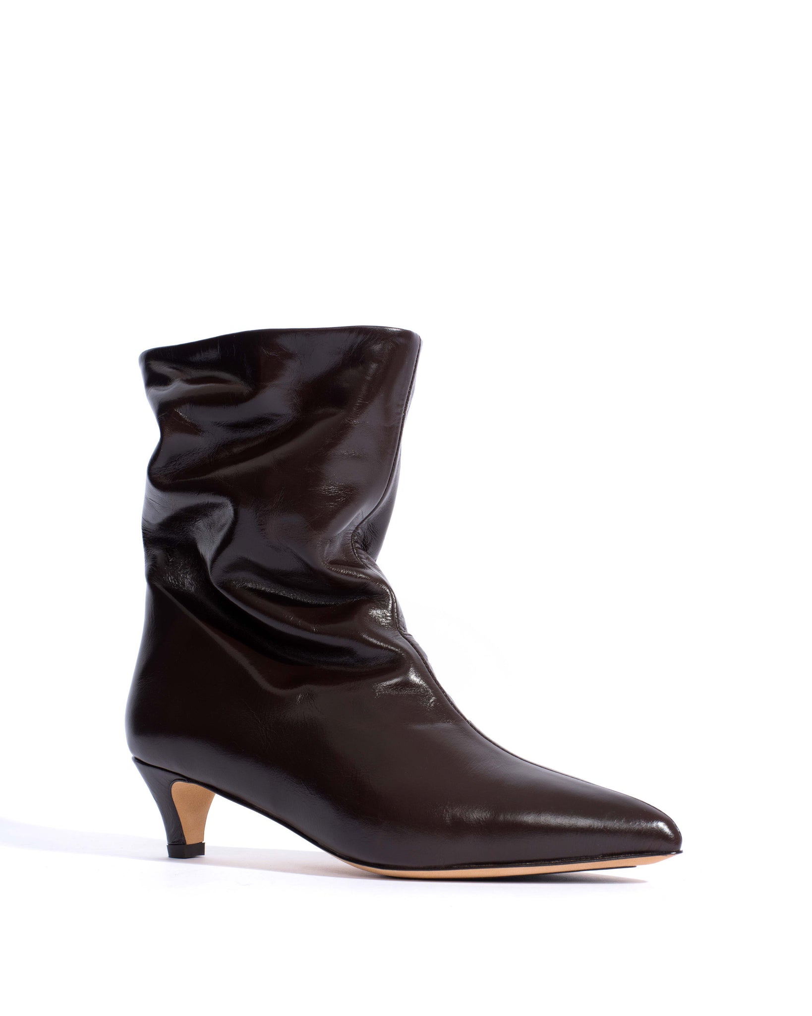 Sweeney 40 stiletto Crinkled soft calf Espresso brown - Anonymous Copenhagen Shoes