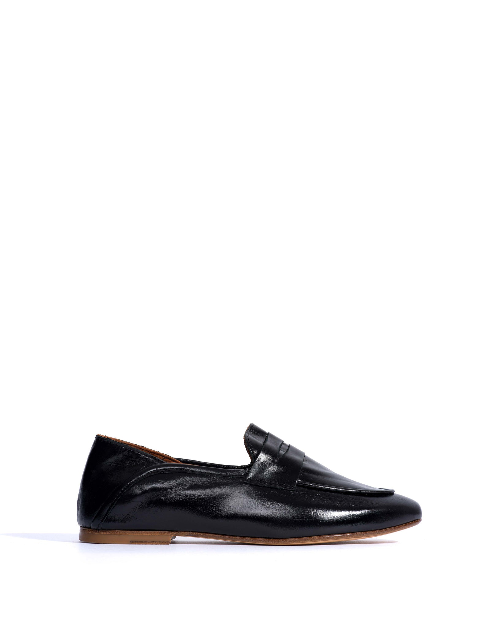 Lindsay Crinkled polished goat Black