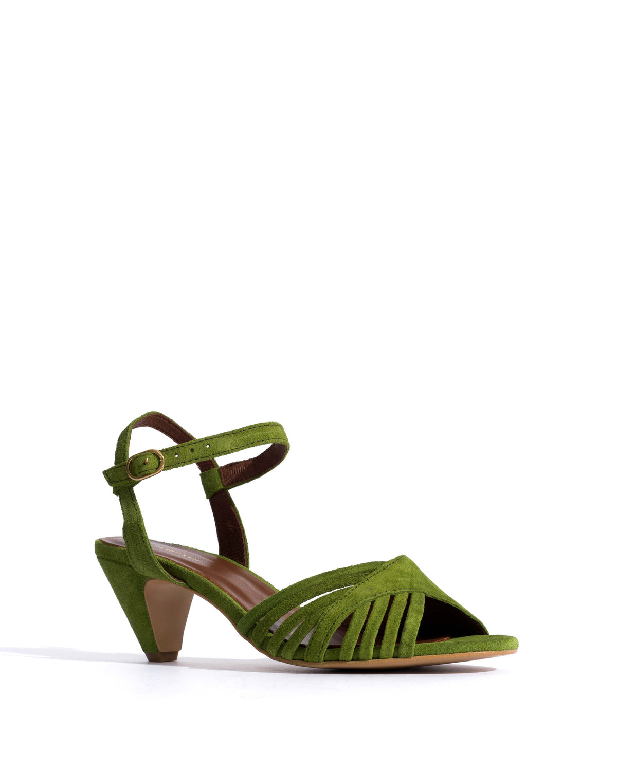 Hermine 50 stiletto Calf suede Grass green