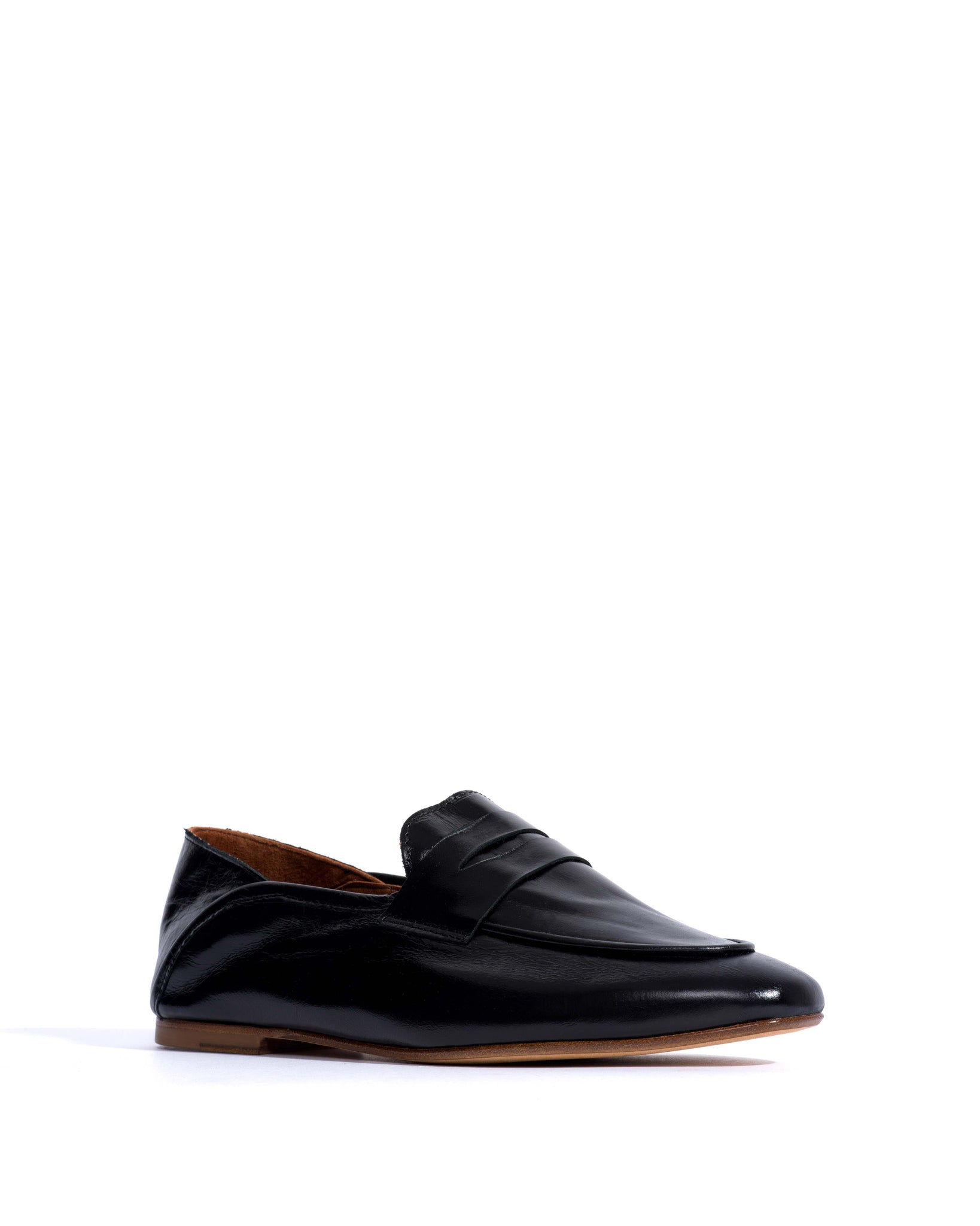 Lindsay Crinkled polished goat Black