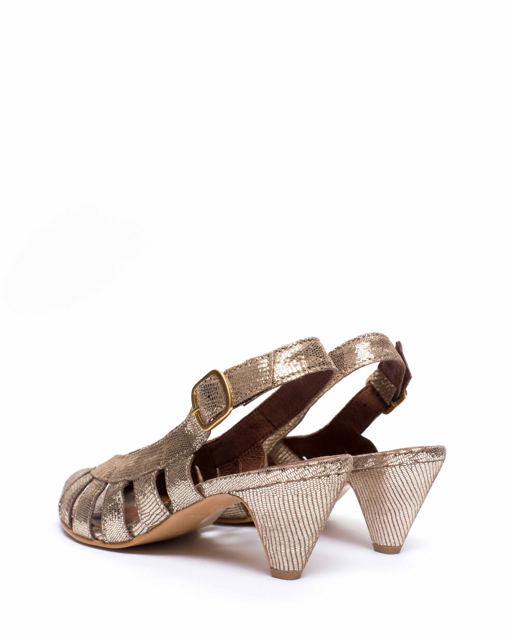 Sophie 50 stiletto Lizard metallic goat Vintage champagne - Anonymous Copenhagen