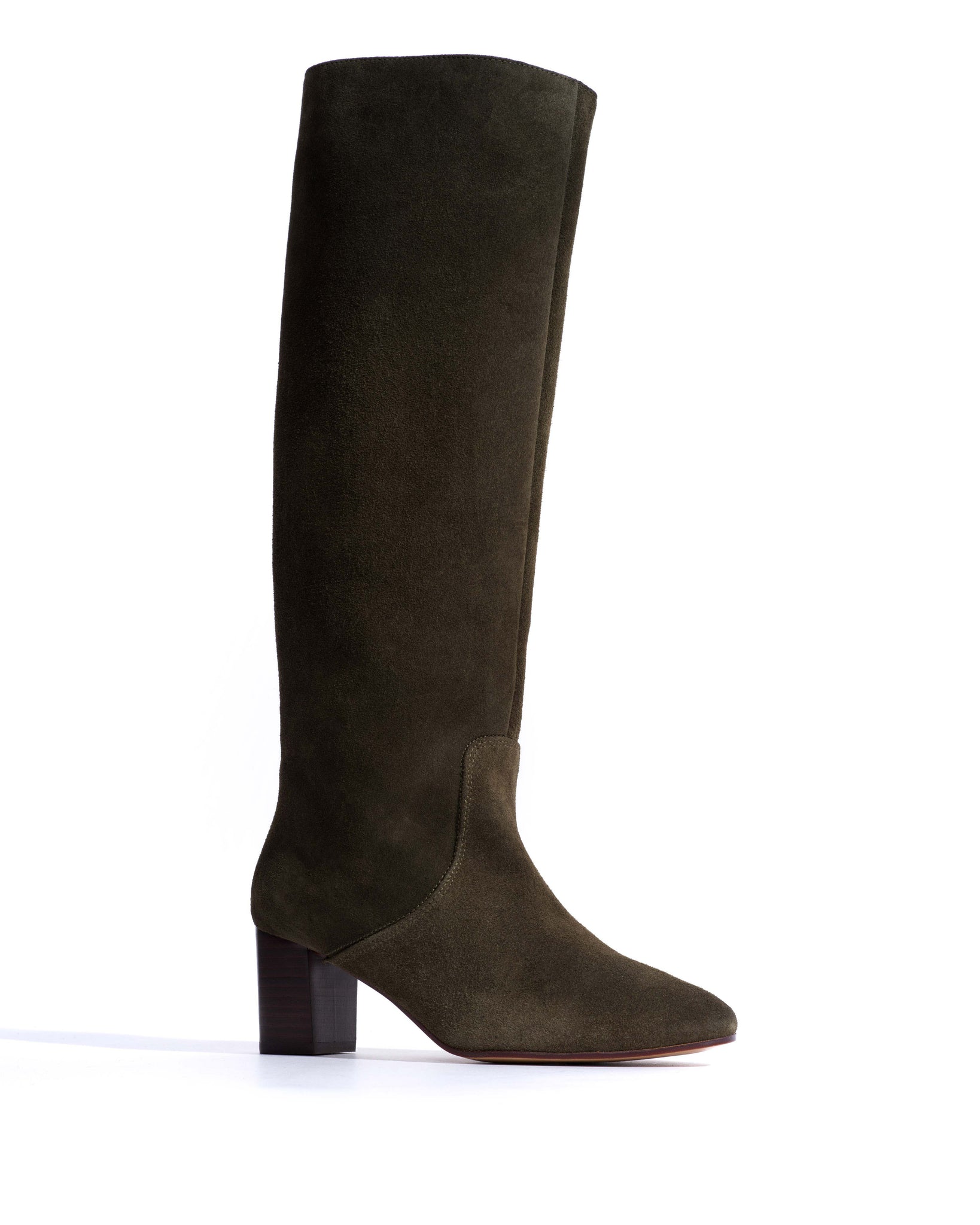 Henriette 60 Calf Suede Moss Green - Anonymous Copenhagen High shaft boots