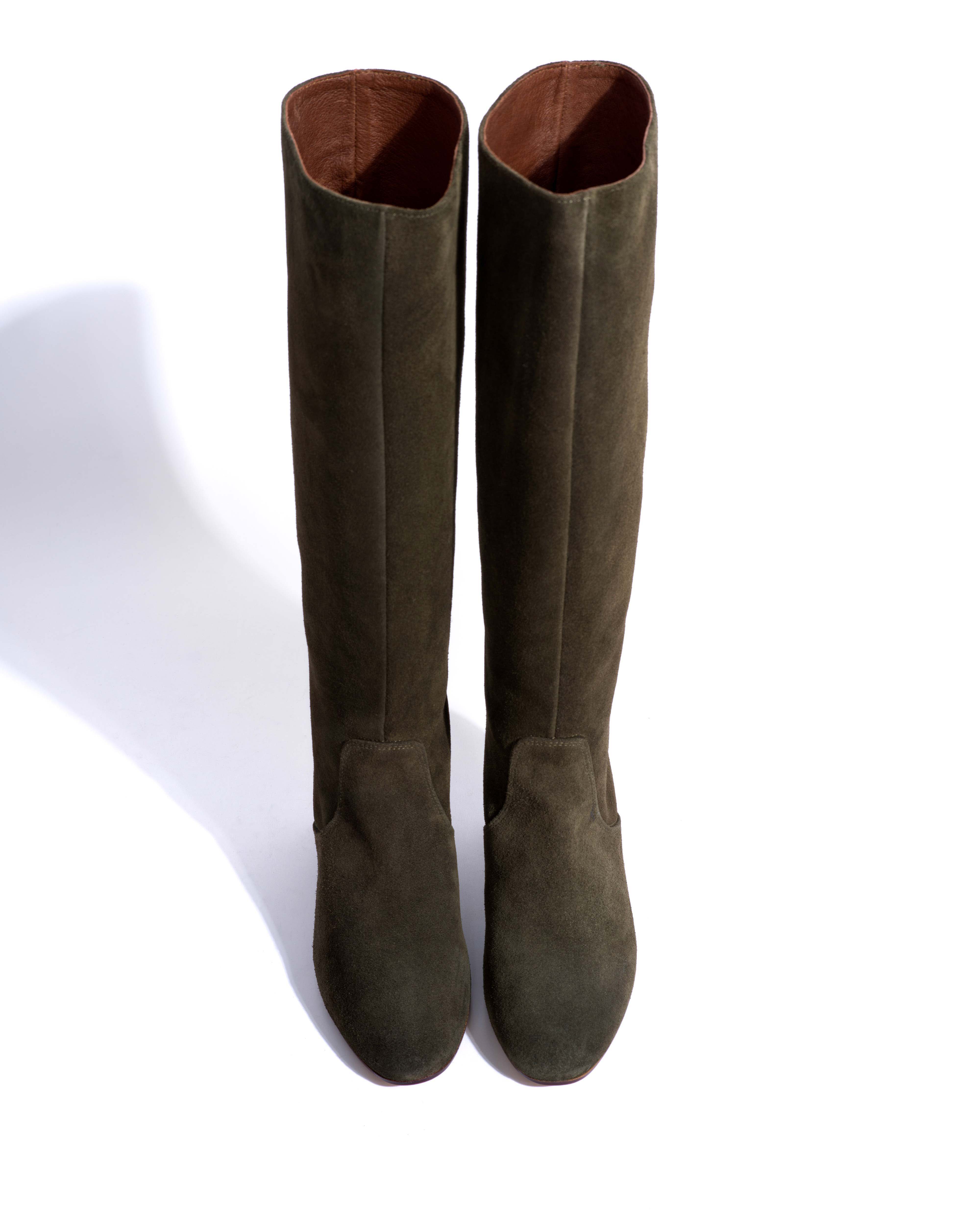Henriette 60 Calf Suede Moss Green