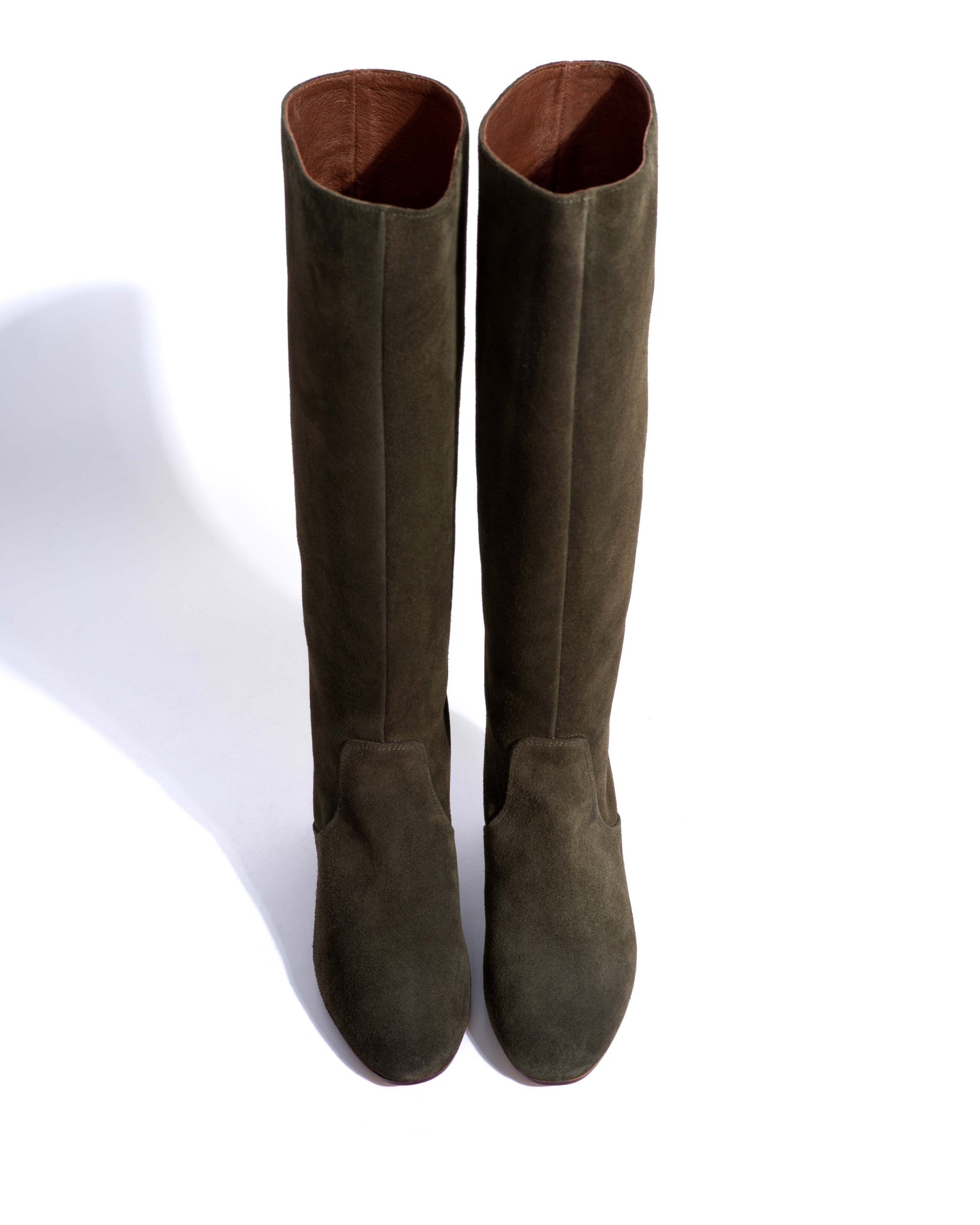Henriette 60 Calf Suede Moss Green - Anonymous Copenhagen High shaft boots