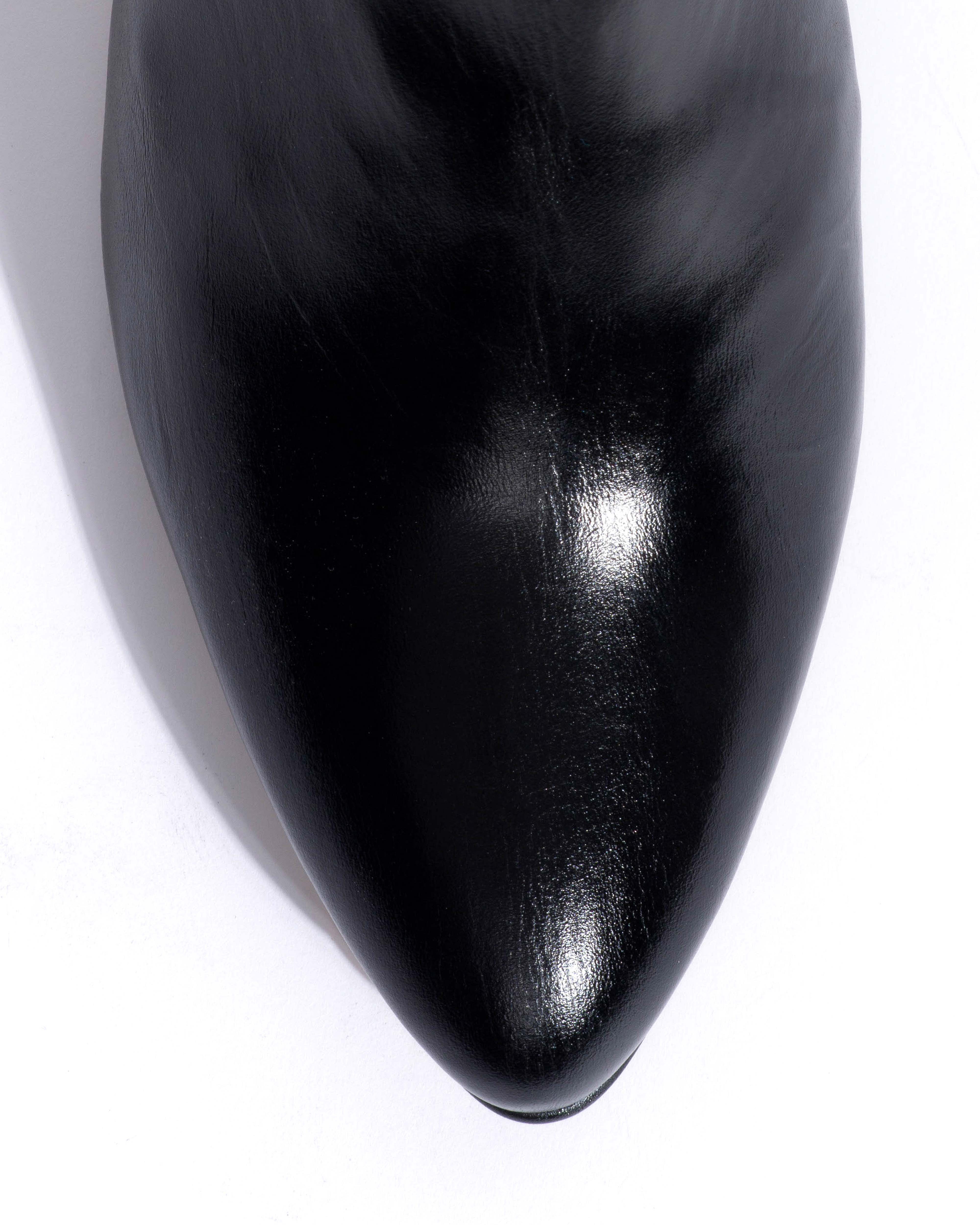 Shalli 50 stiletto Crinkled polished goat Black