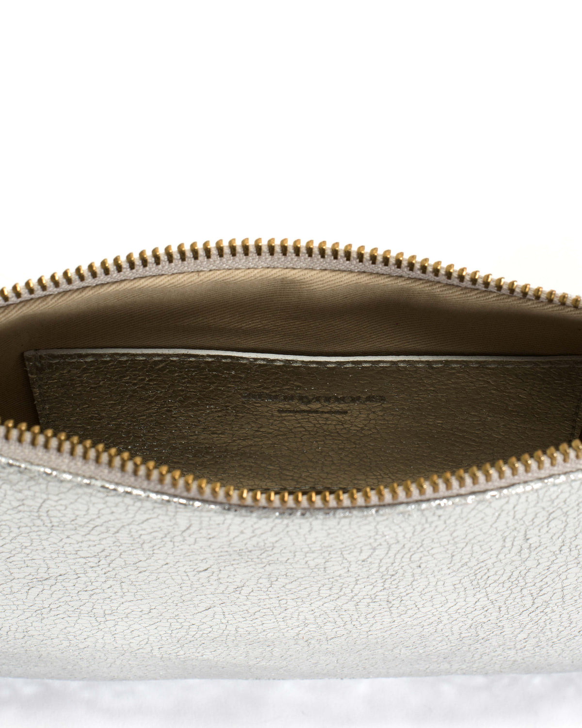 Thinna clutch Crackled metallic goat Silver