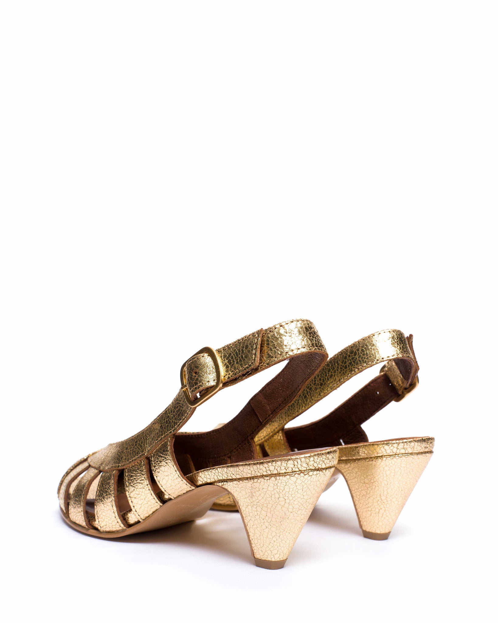 Sophie 50 stiletto Crackled metallic goat Gold - Anonymous Copenhagen