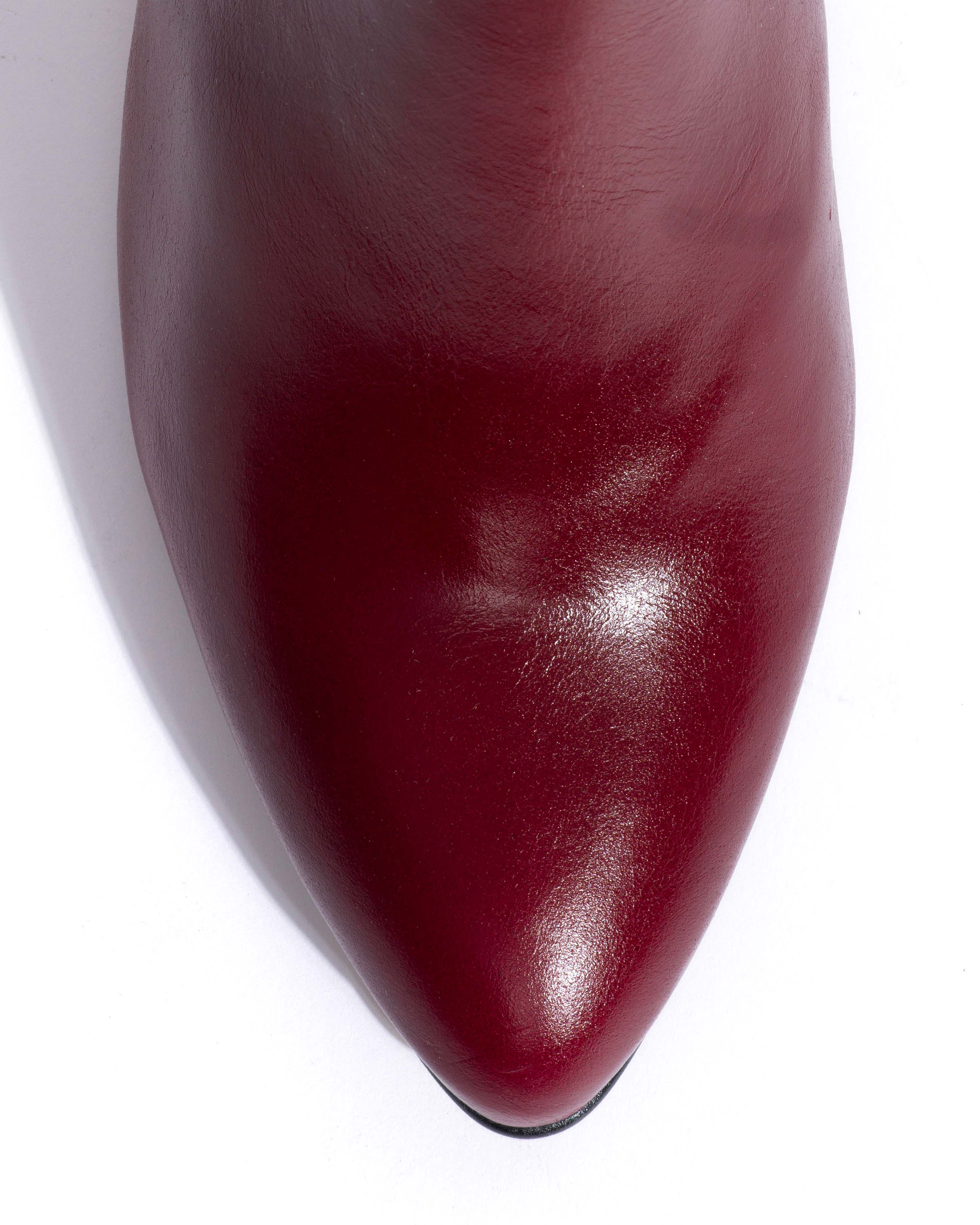 Shalli 50 stiletto Crinkled polished goat Pomegranate