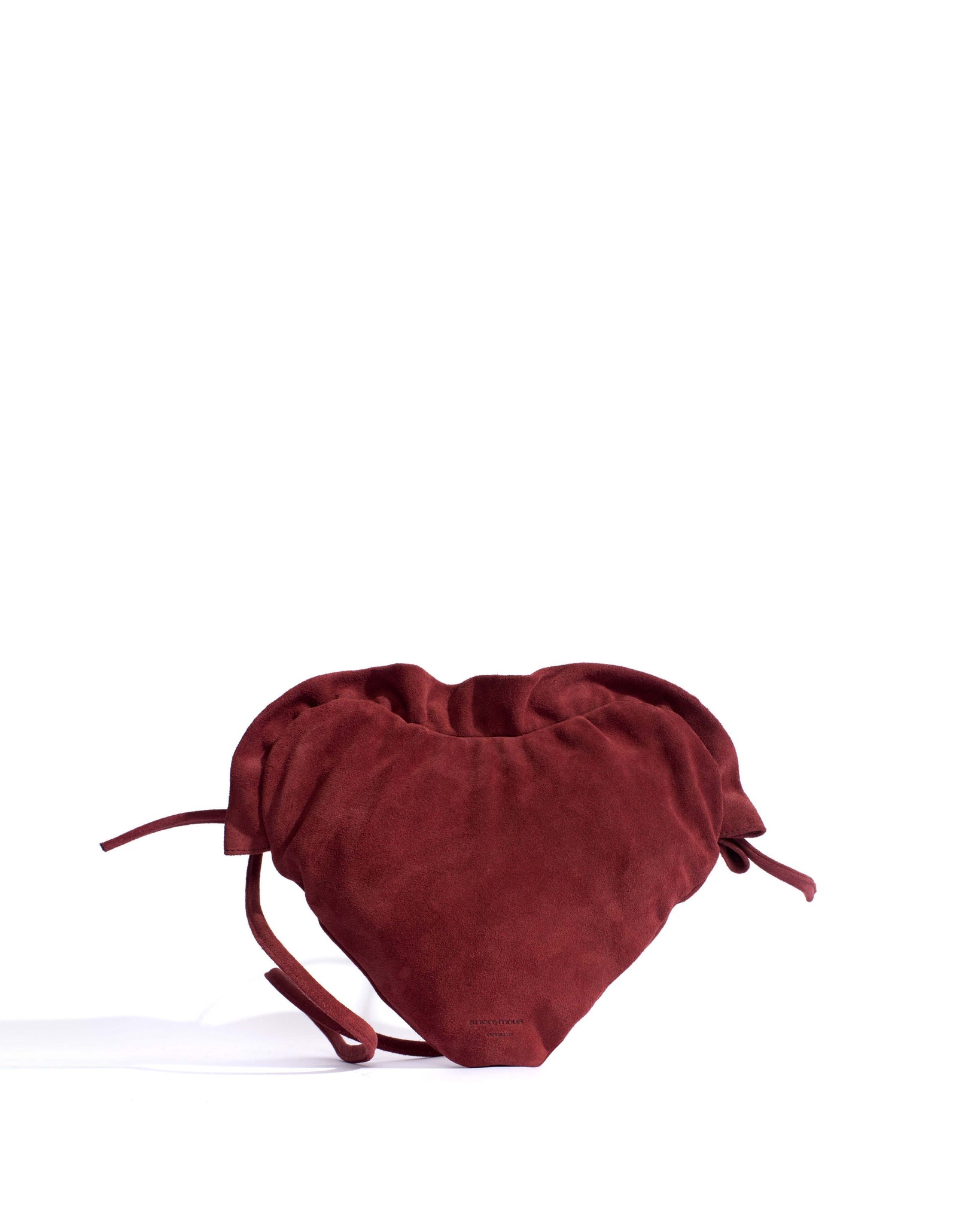 Zally heart bag Calf suede Pomegranate