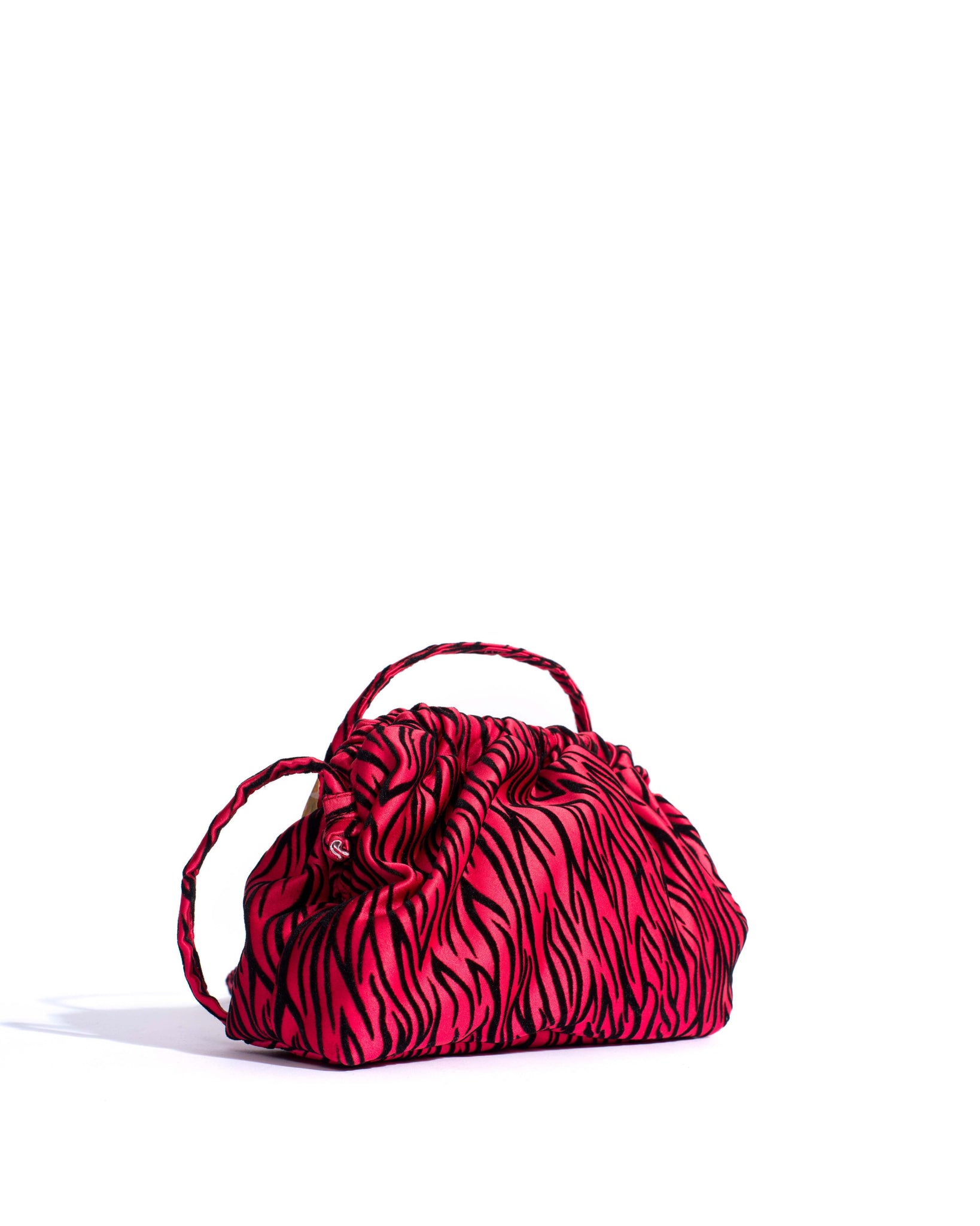 Hally petite cloud bag Satin velvet zebra Rouge red