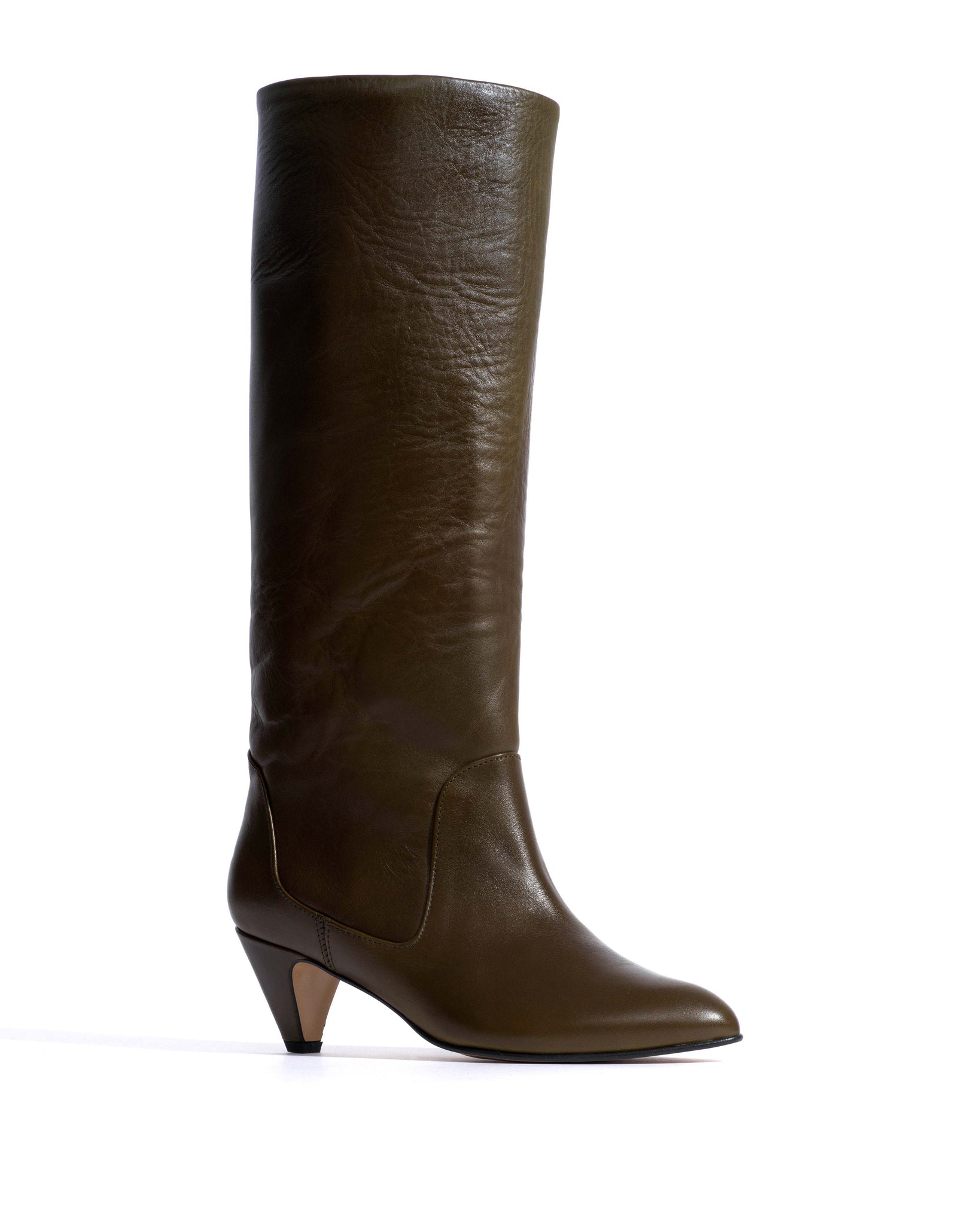 Valle 50 stiletto Vegetal soft calf Forrest green - Anonymous Copenhagen High shaft boots