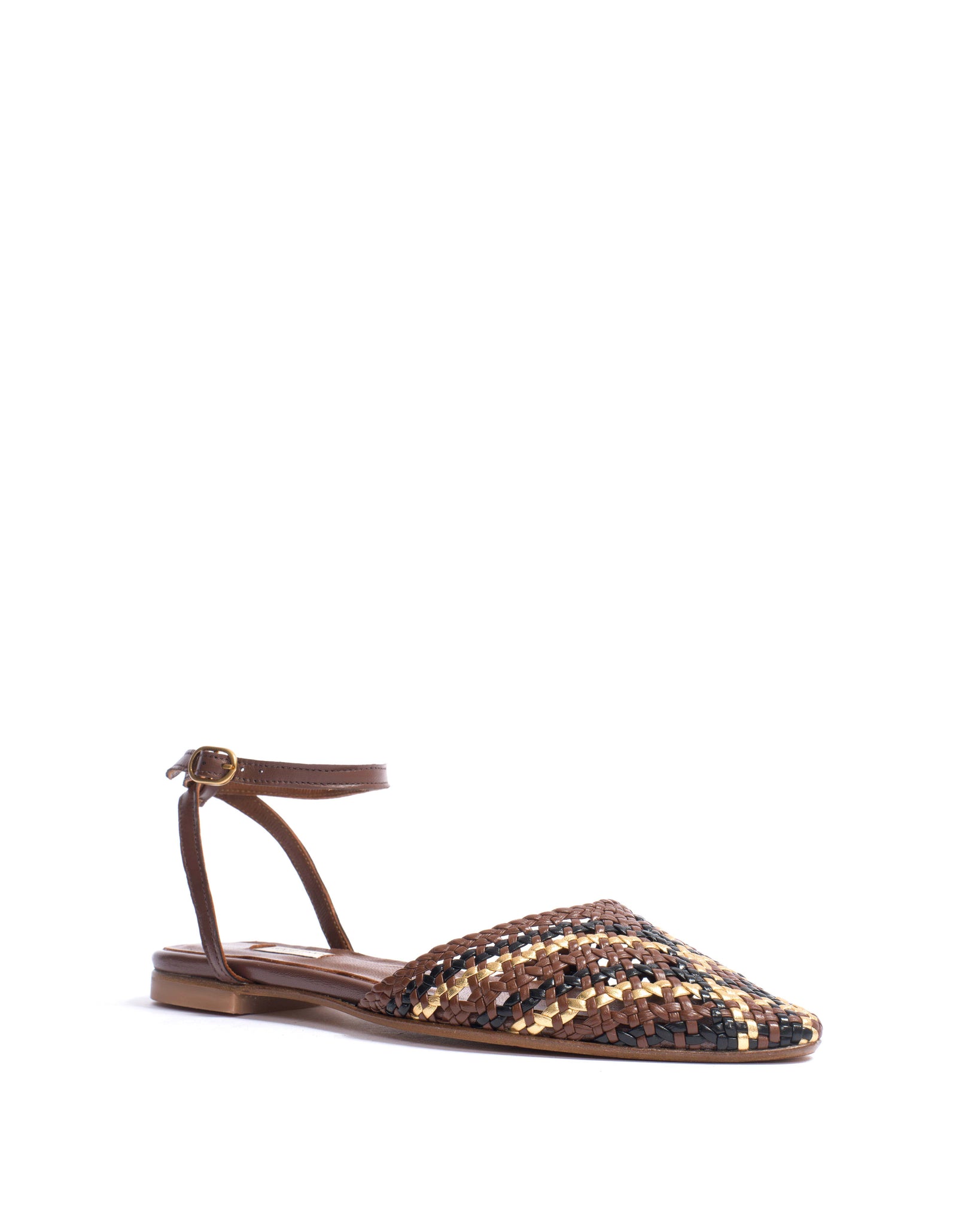 Senara 10 Hand-braided leather Chocolate mix