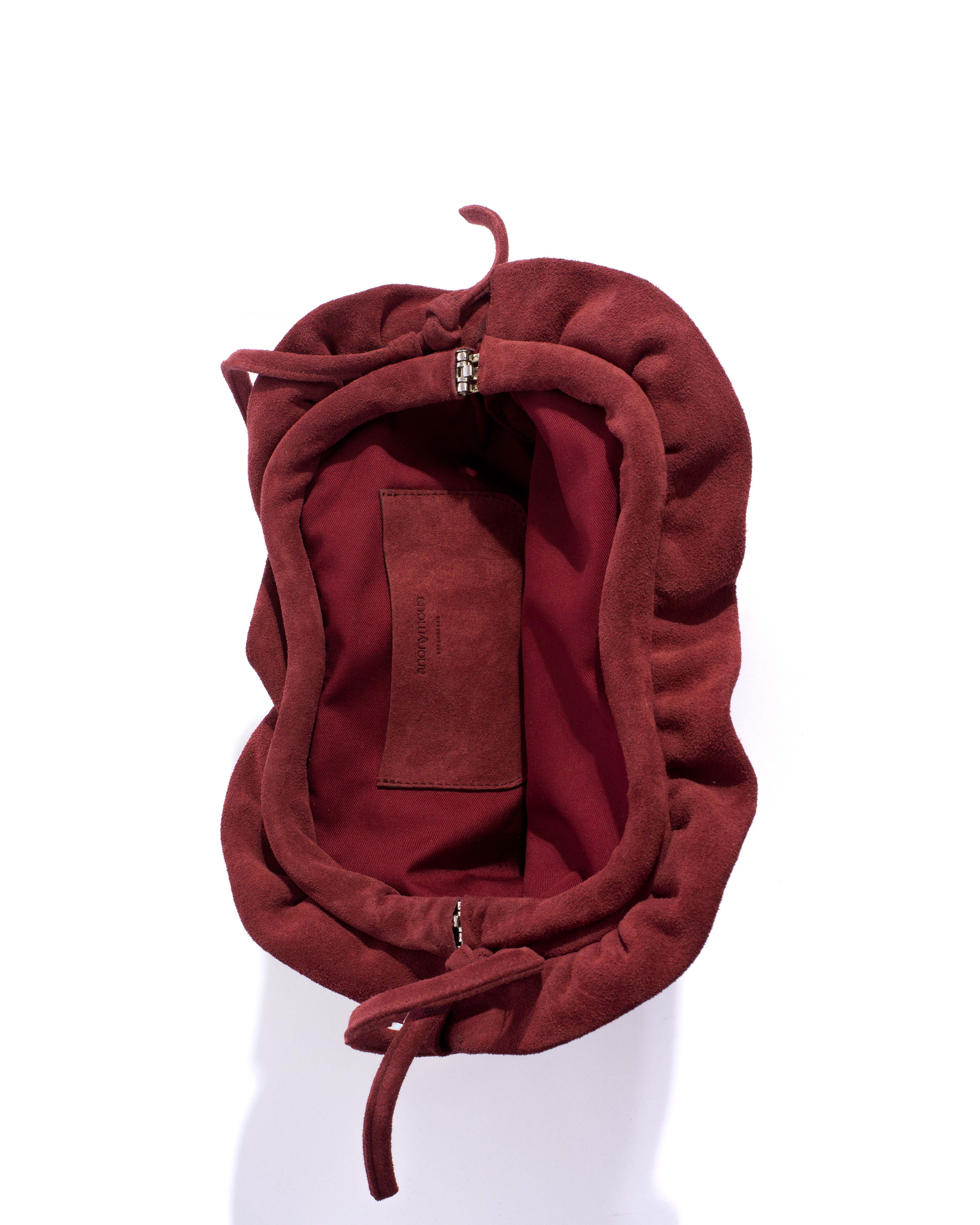 Zally heart bag Calf suede Pomegranate