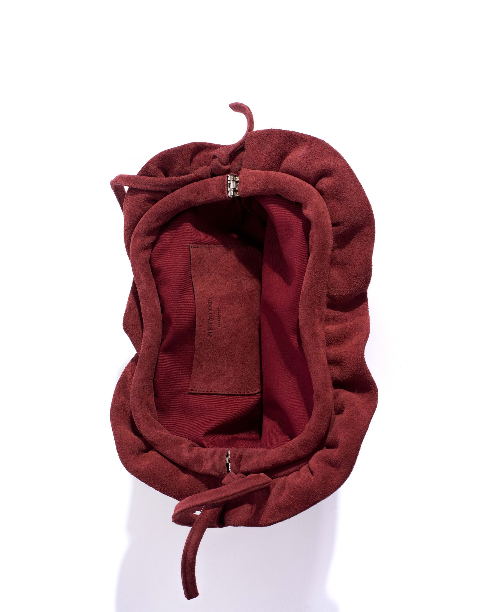 Zally heart bag Calf suede Pomegranate