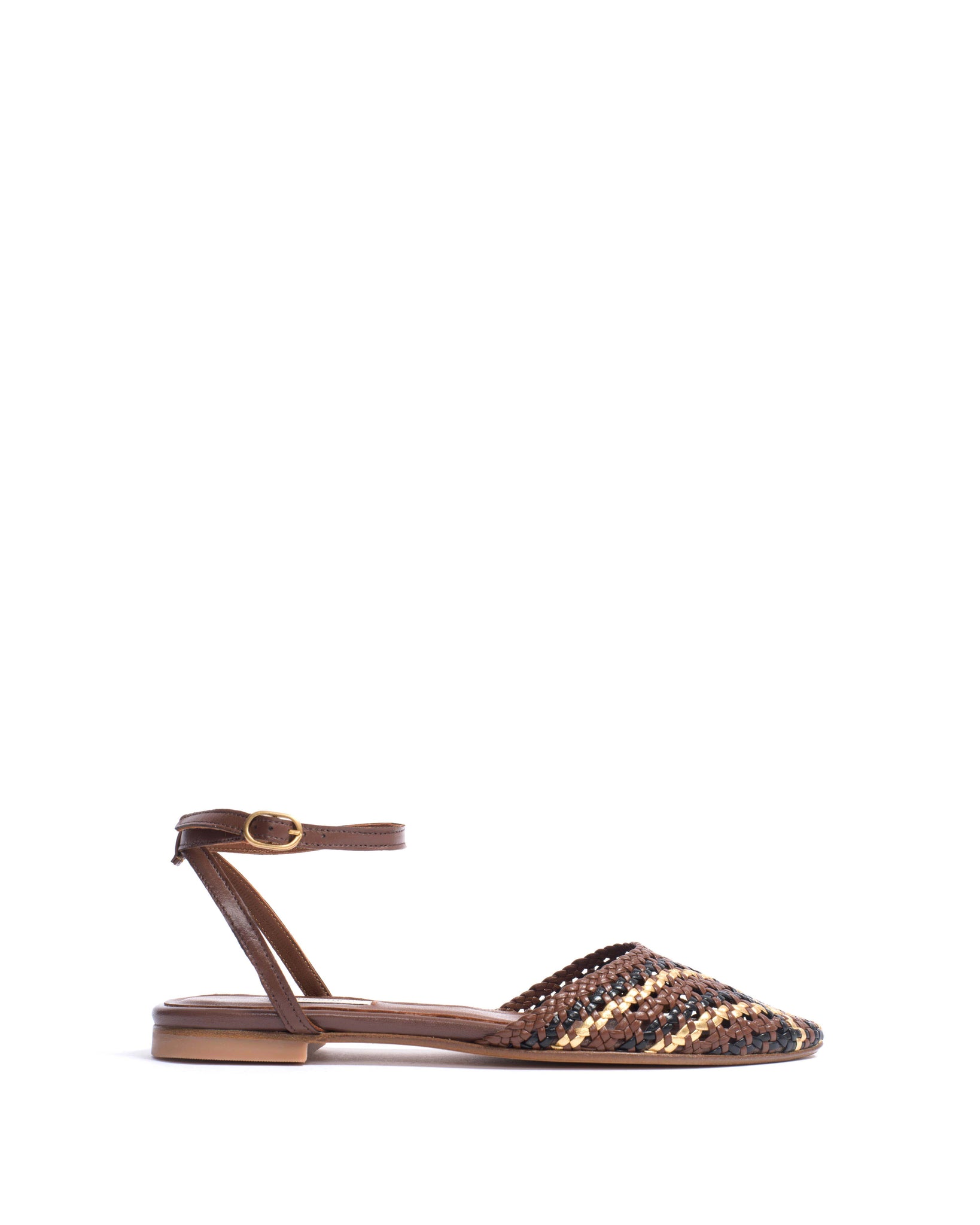 Senara 10 Hand-braided leather Chocolate mix