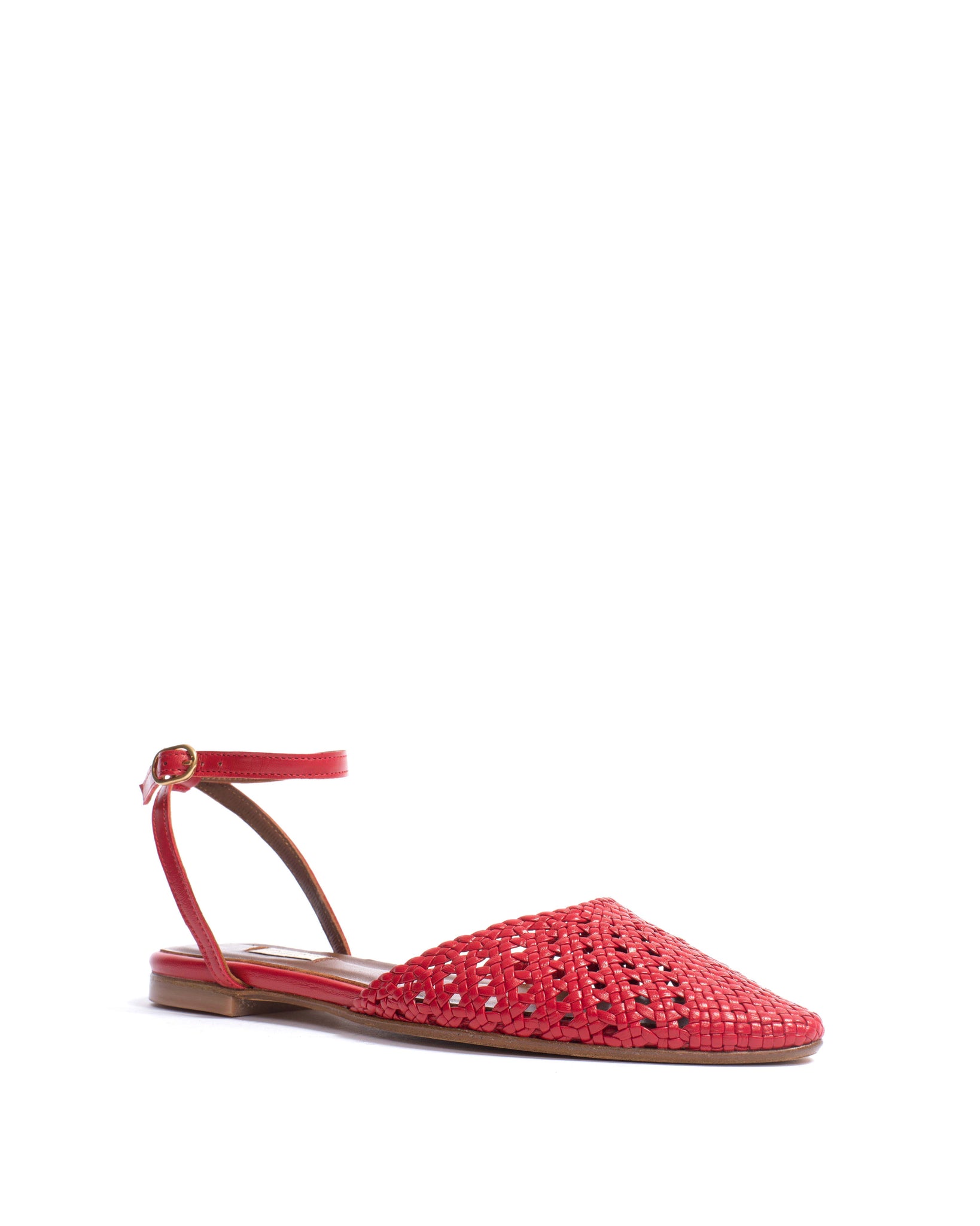Senara 10 Hand-braided leather Ruby red