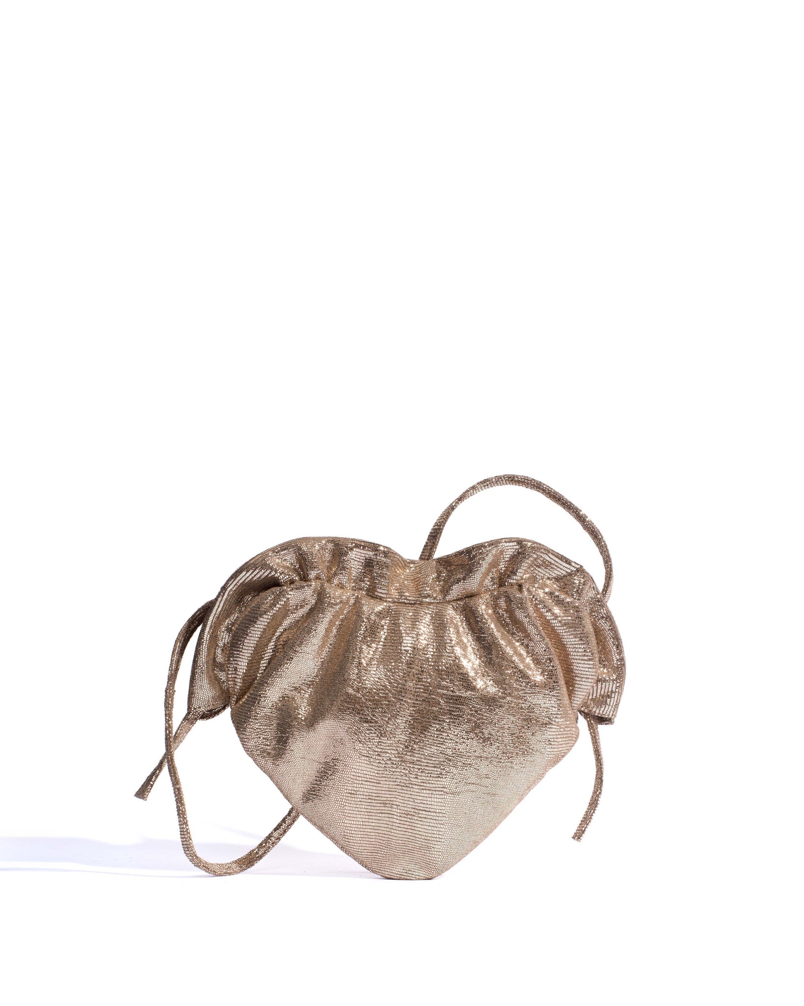 Zally heart bag Lizard metallic goat Vintage champagne