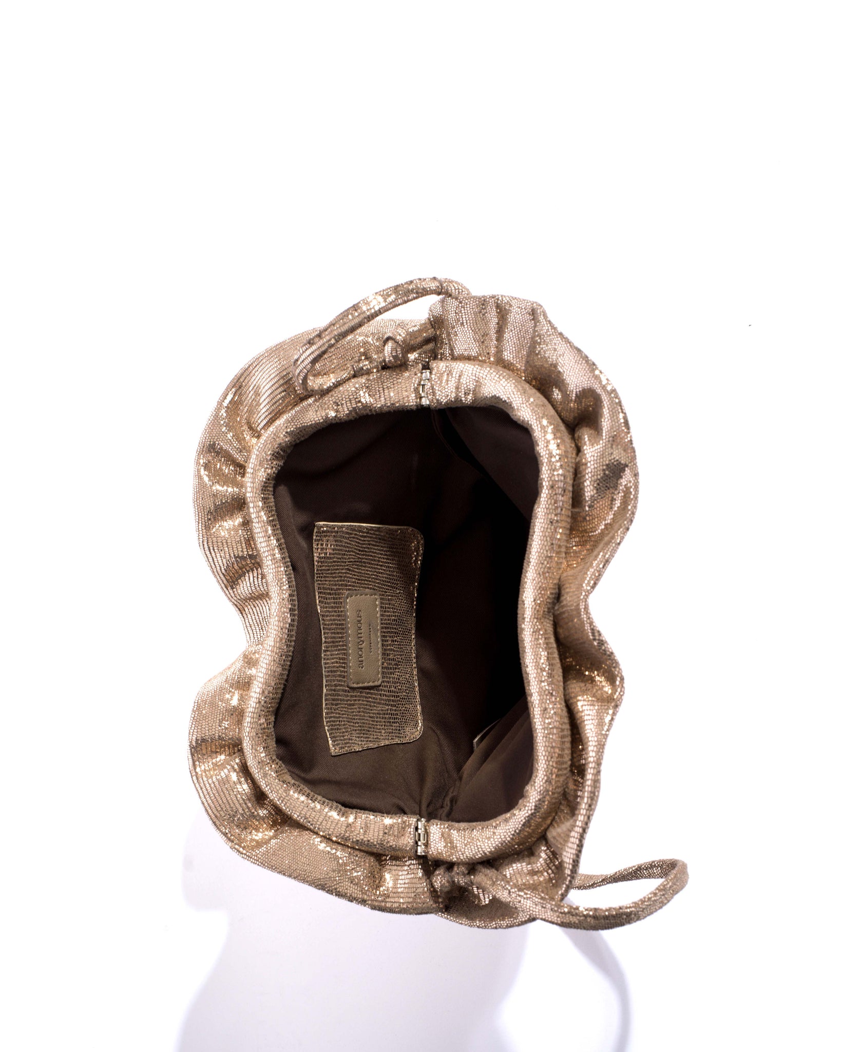 Zally heart bag Lizard metallic goat Vintage champagne