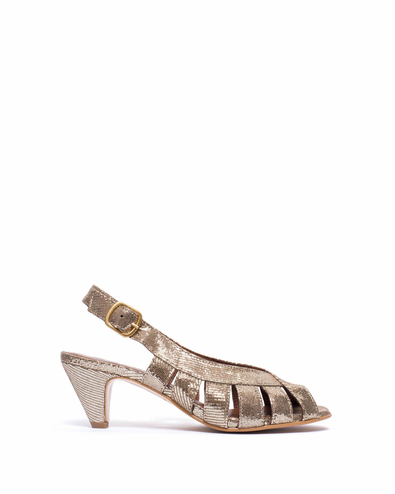 Sophie 50 stiletto Lizard metallic goat Vintage champagne - Anonymous Copenhagen