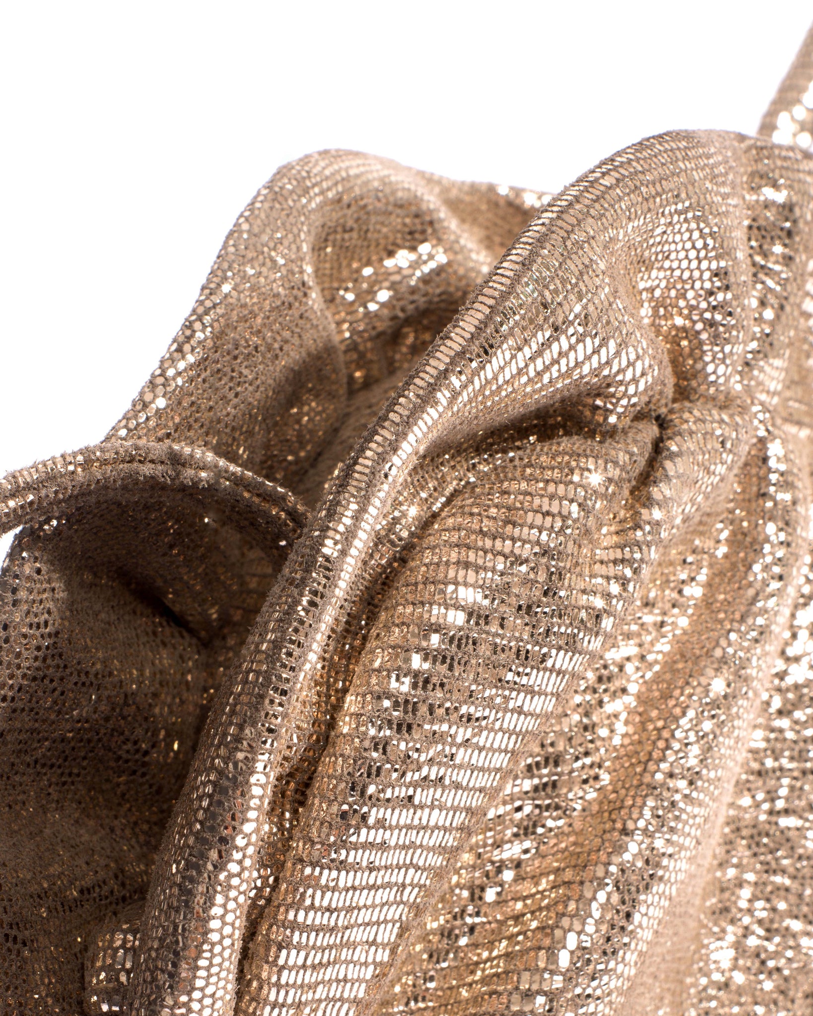 Zally heart bag Lizard metallic goat Vintage champagne