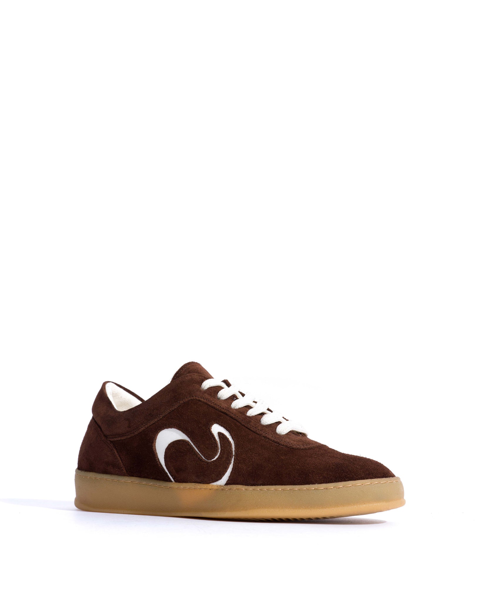 Blaire Calf suede & polished soft calf Chocolate & white sand