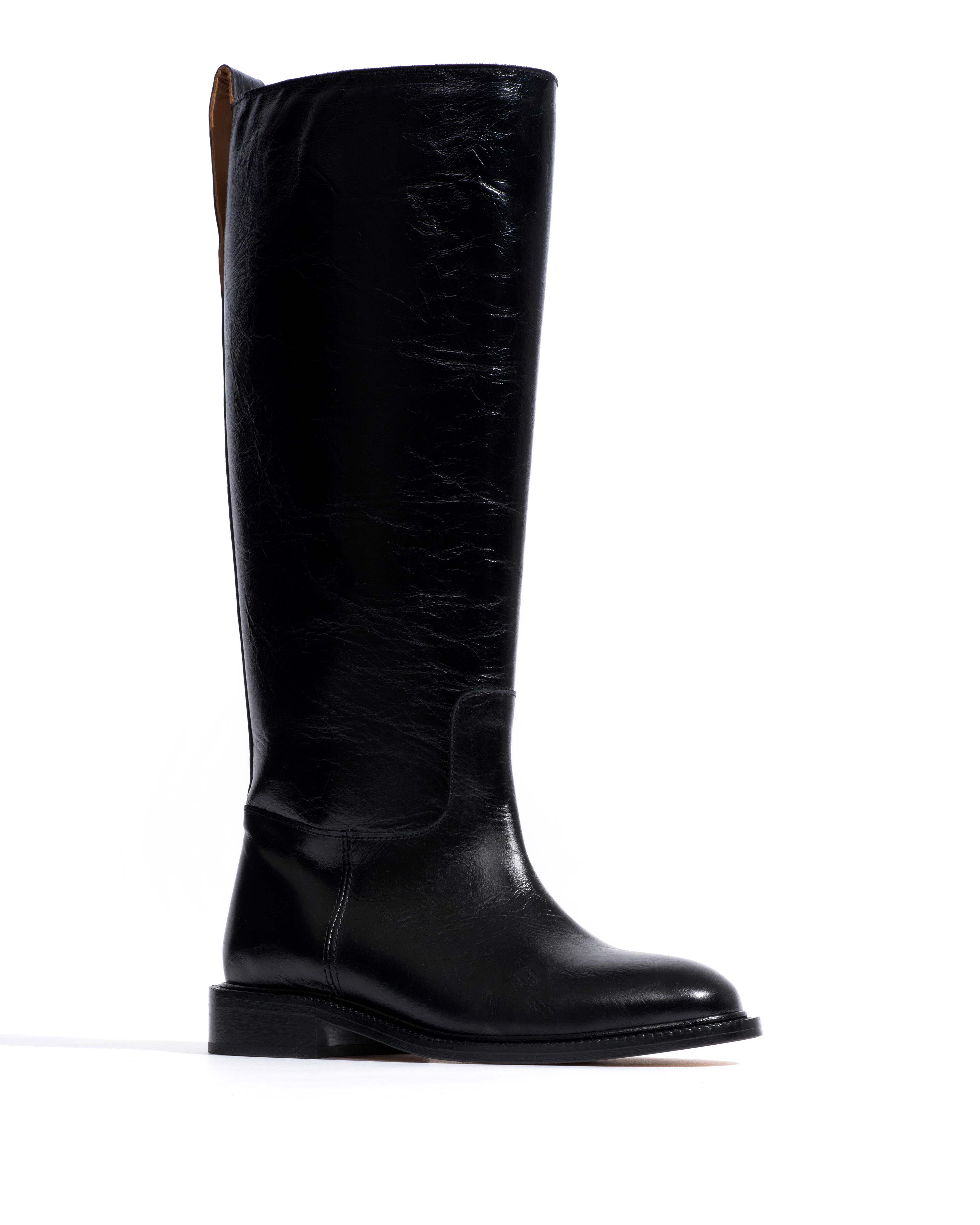 Semih Crinkled soft calf Black