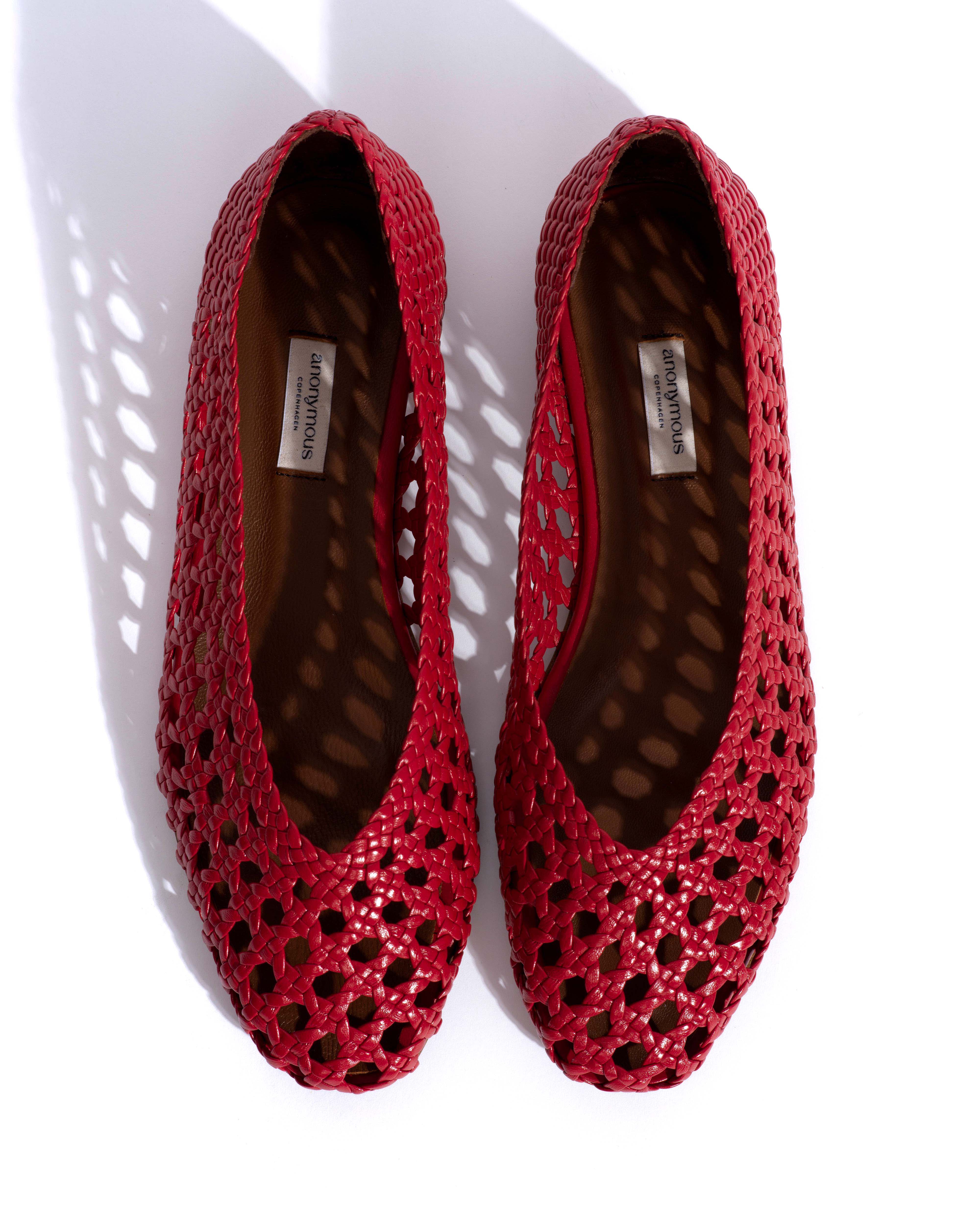 Sessi 10 Hand-braided leather Ruby red