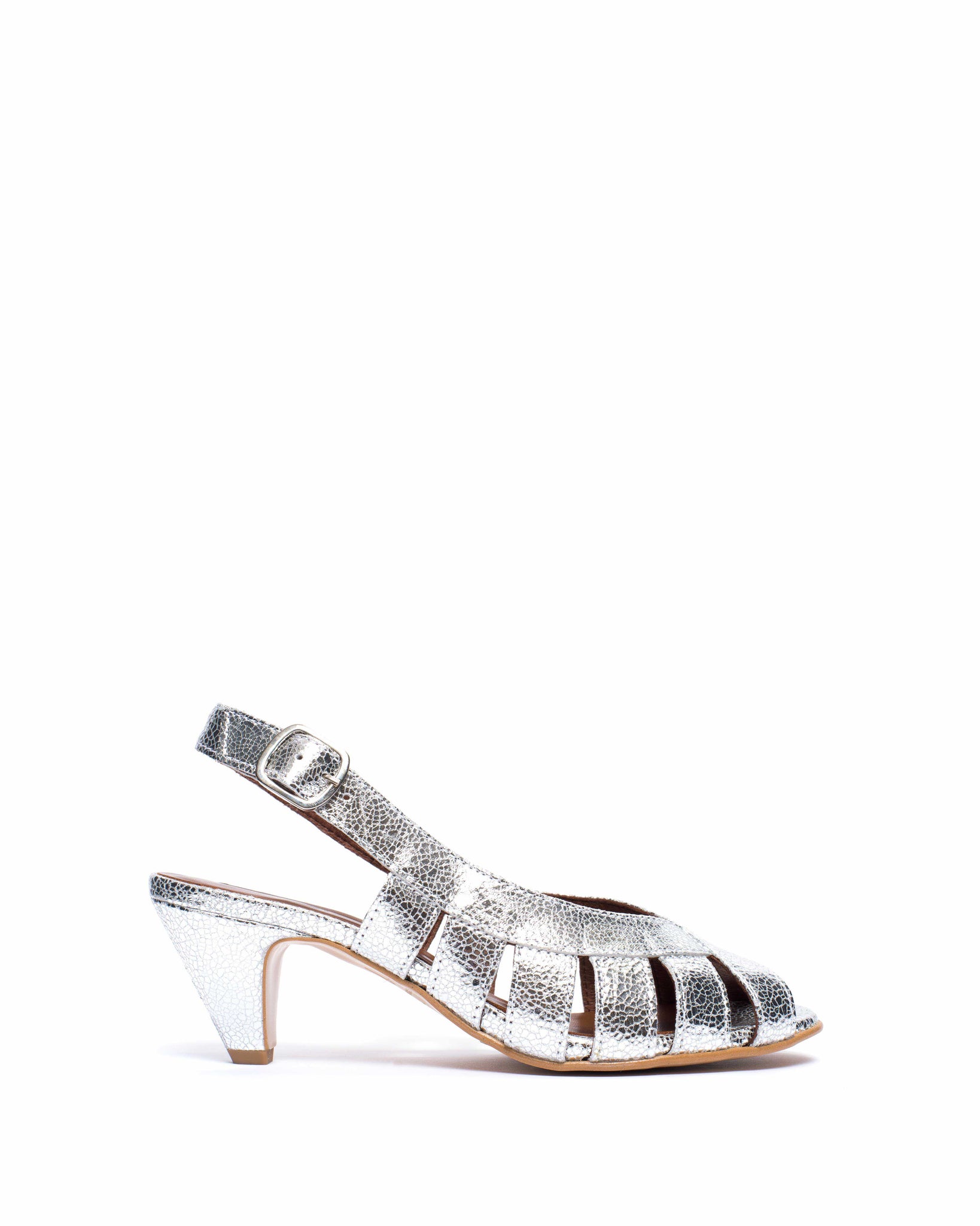 Sophie 50 stiletto Crackled metallic goat Silver - Anonymous Copenhagen