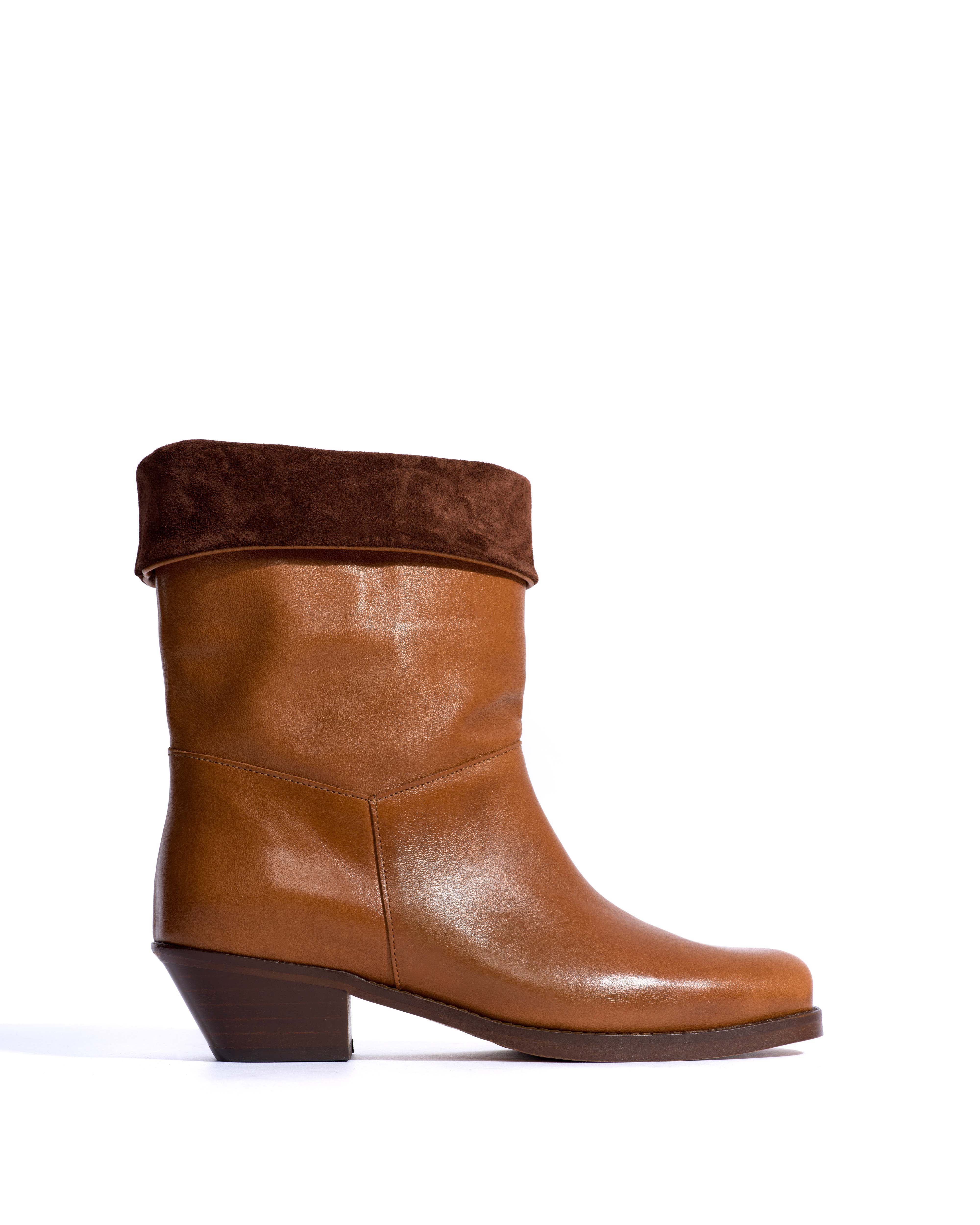 Patricia Vegetal soft calf & suede leather Cinnamon & chocolate