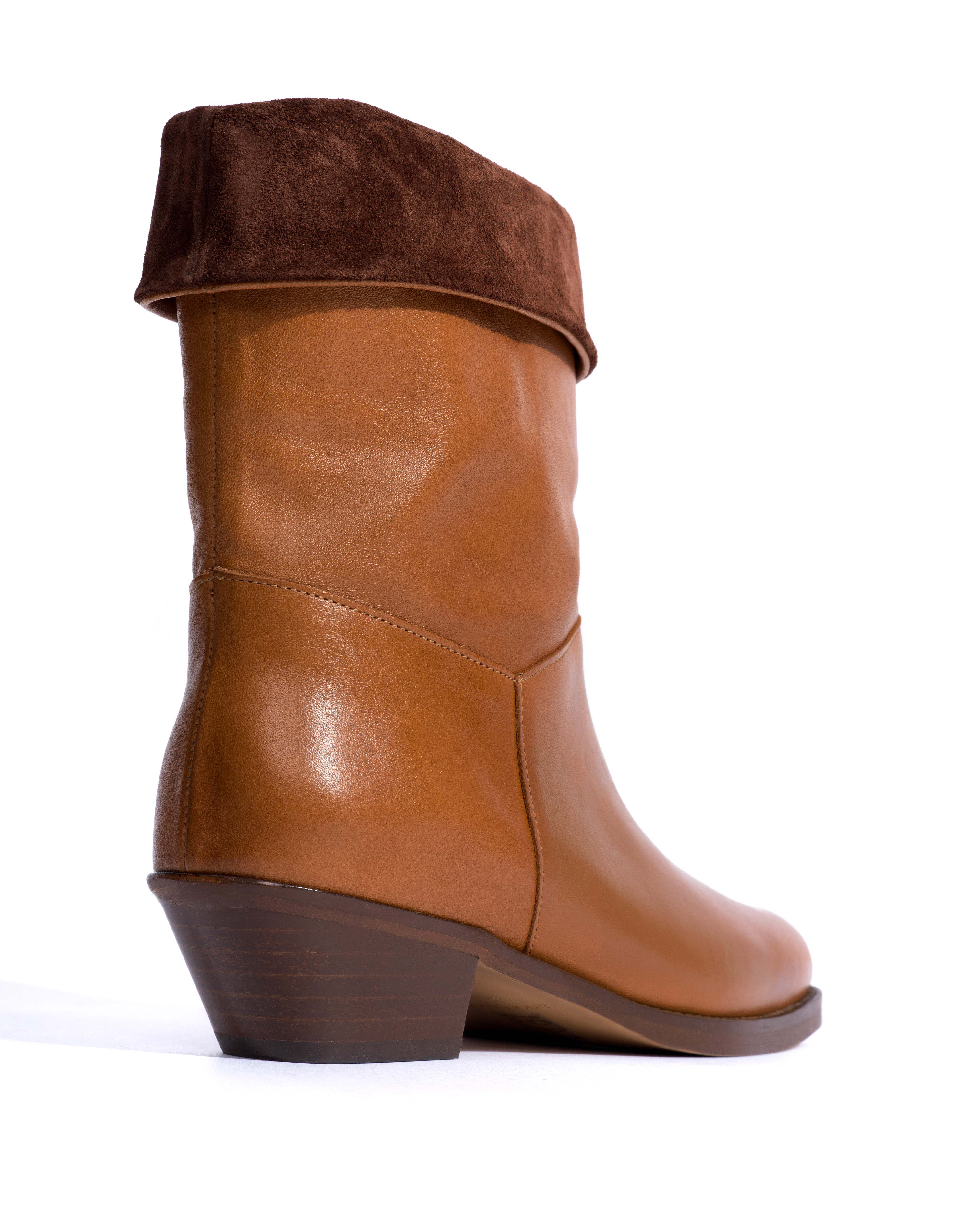 Patricia Vegetal soft calf & suede leather Cinnamon & chocolate