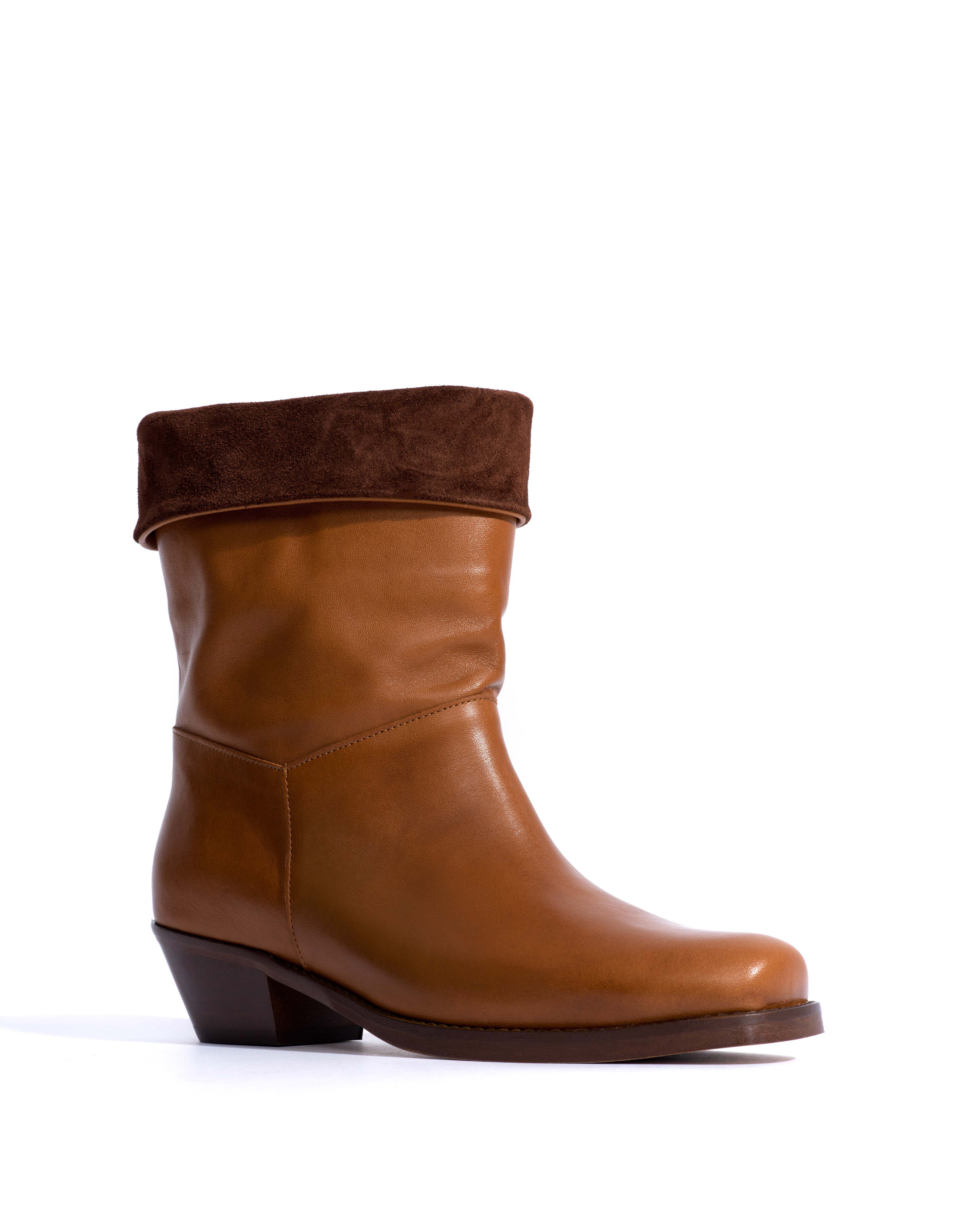 Patricia Vegetal soft calf & suede leather Cinnamon & chocolate