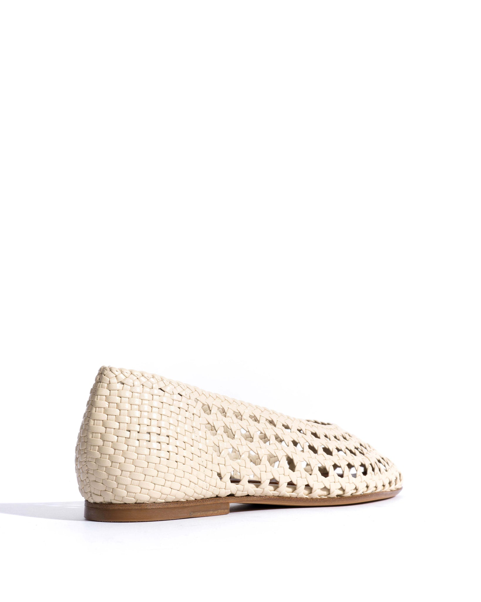 Sessi 10 Hand-braided leather White sand